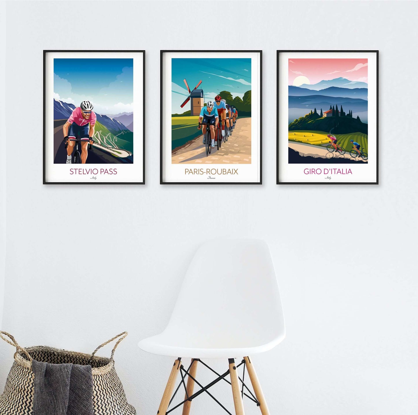 Cycling Prints - Save Now - Any 3 for 2 - Tour De France, Giro d'Italia, Vuelta a España, Paris Roubaix, Stelvio Pass, Champs-Élysées.