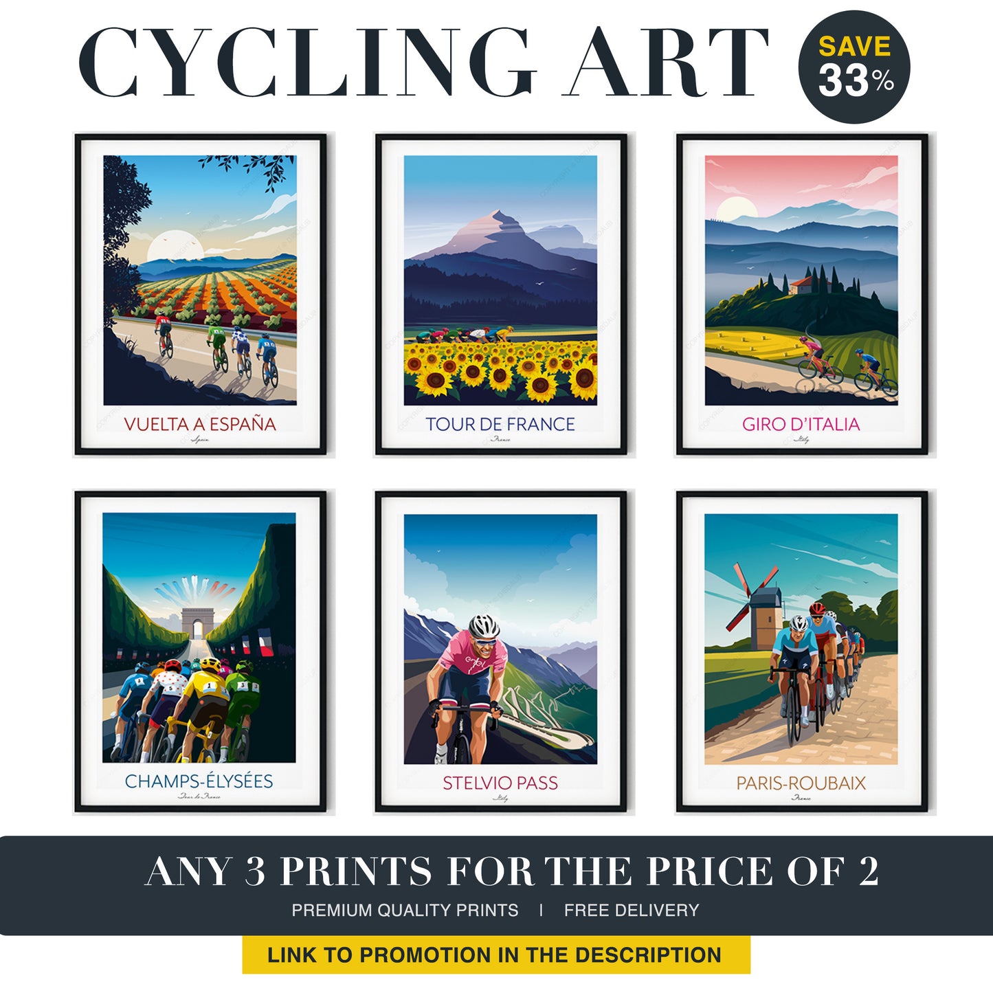 Le Tour De France Cycling Print