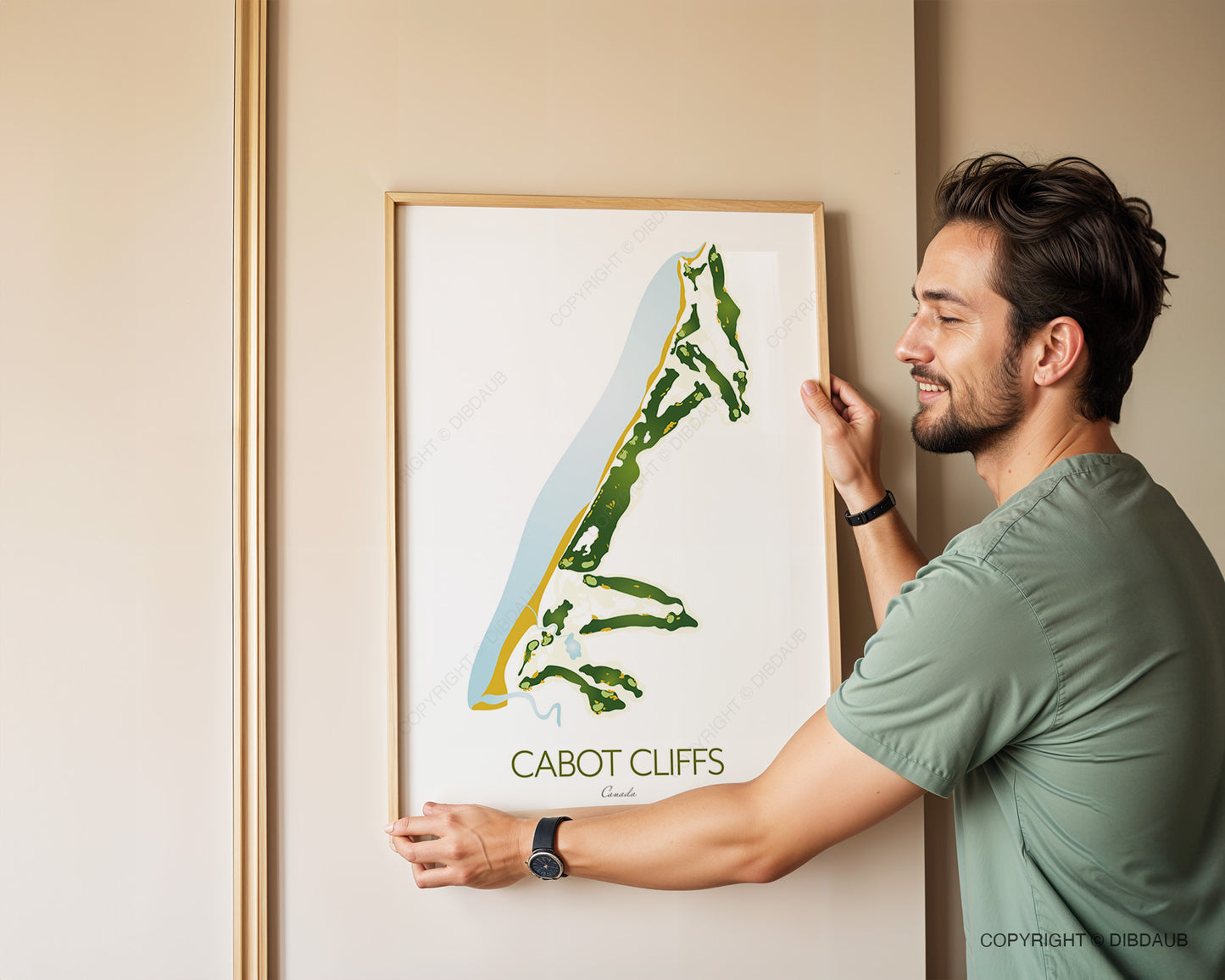 Cabot Cliffs Golf Course Map Print - Inverness, Canada