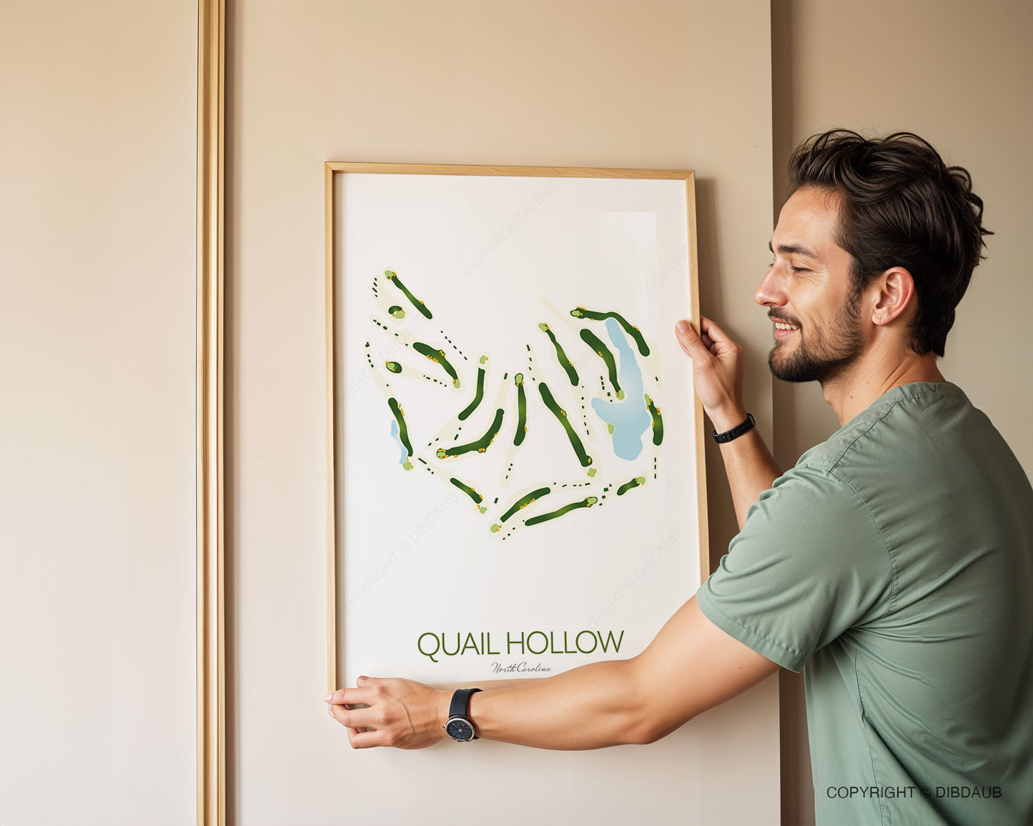Quail Hollow Golf Course Map Print