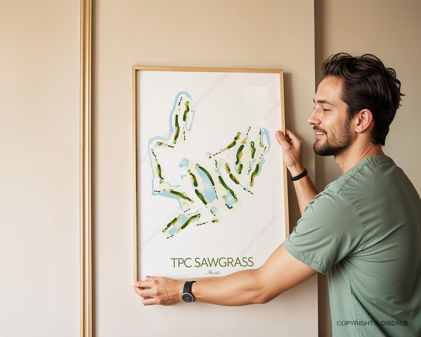 Sawgrass Golf Course Map Print