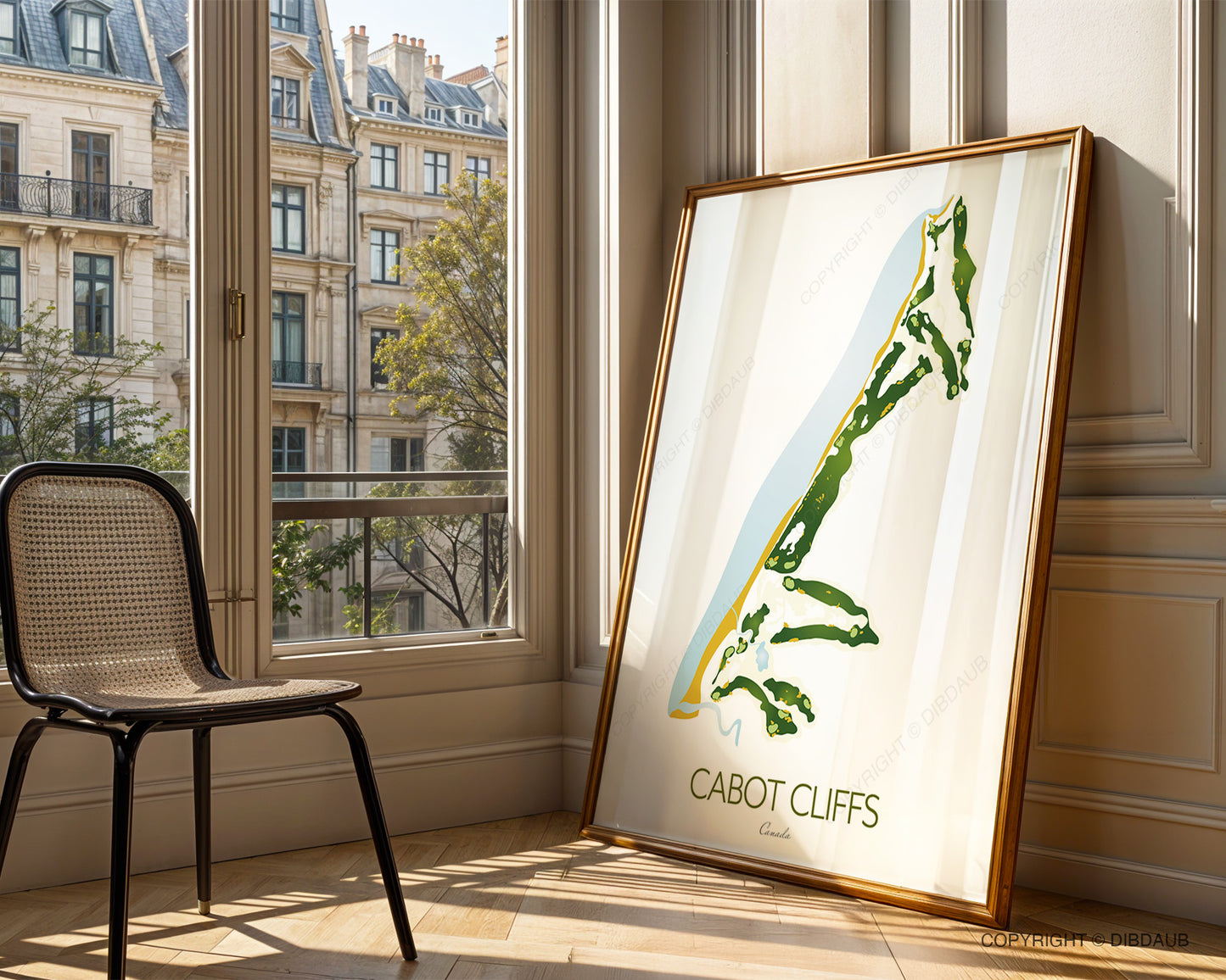 Cabot Cliffs Golf Course Map Print - Inverness, Canada