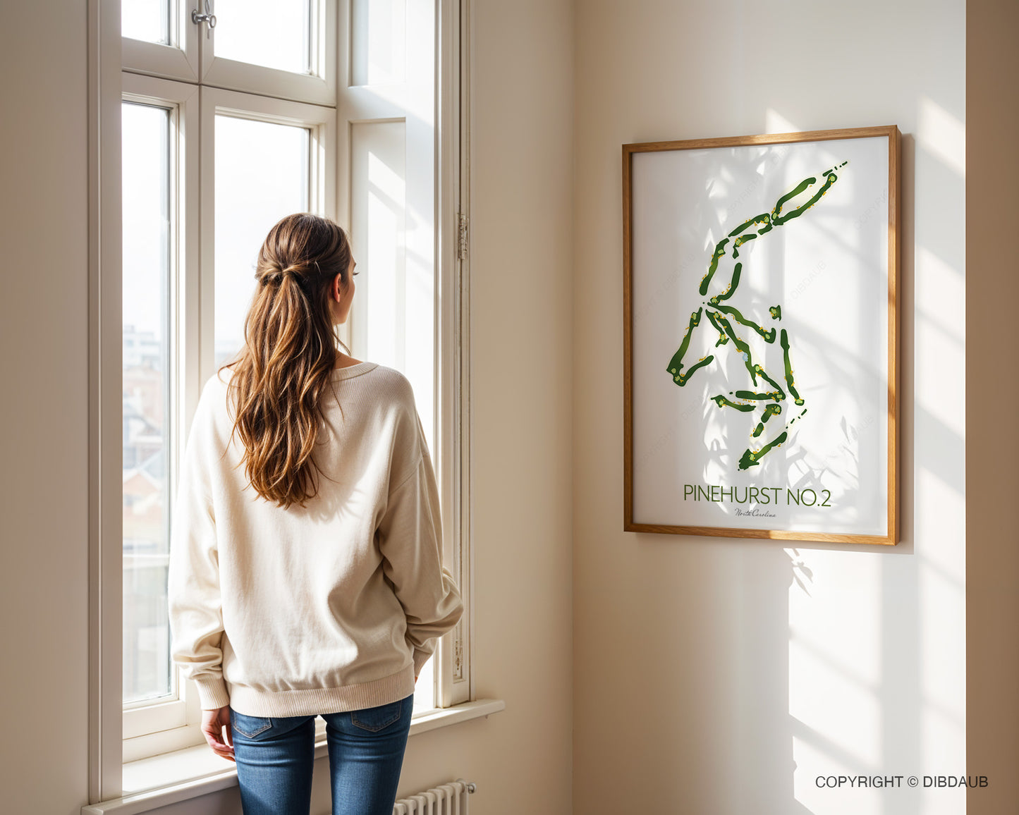 Golf Course Map Print Pinehurst No.2