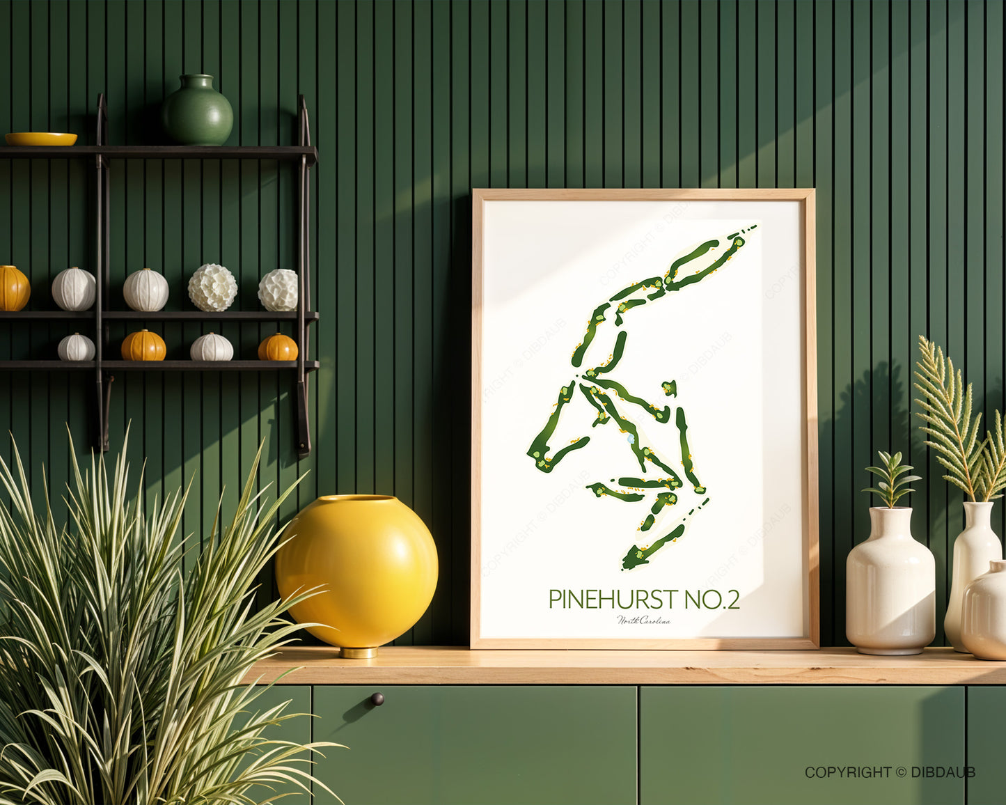 Golf Course Map Print Pinehurst No.2