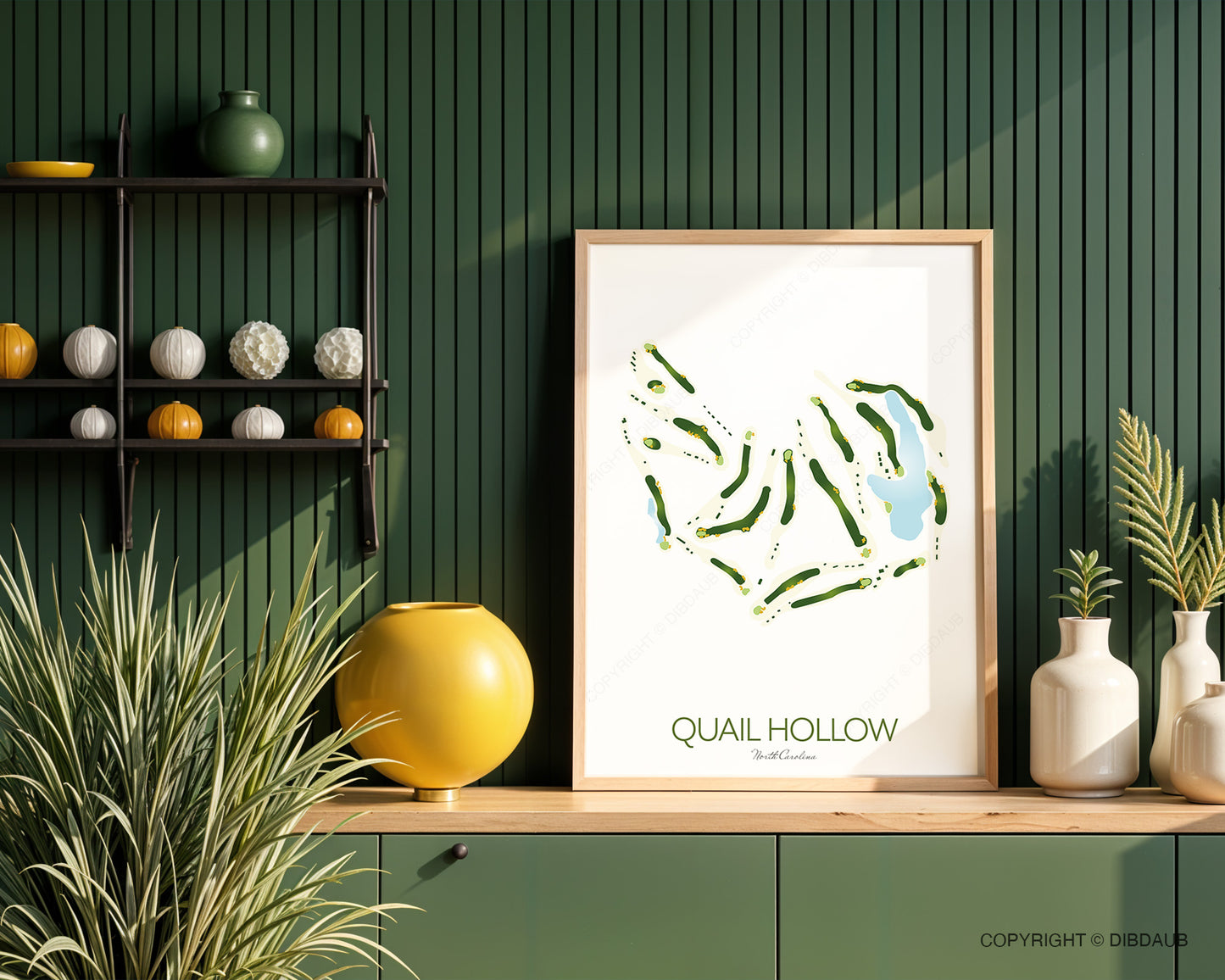Quail Hollow Golf Course Map Print