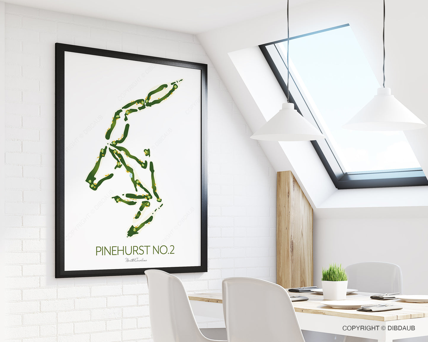 Golf Course Map Print Pinehurst No.2
