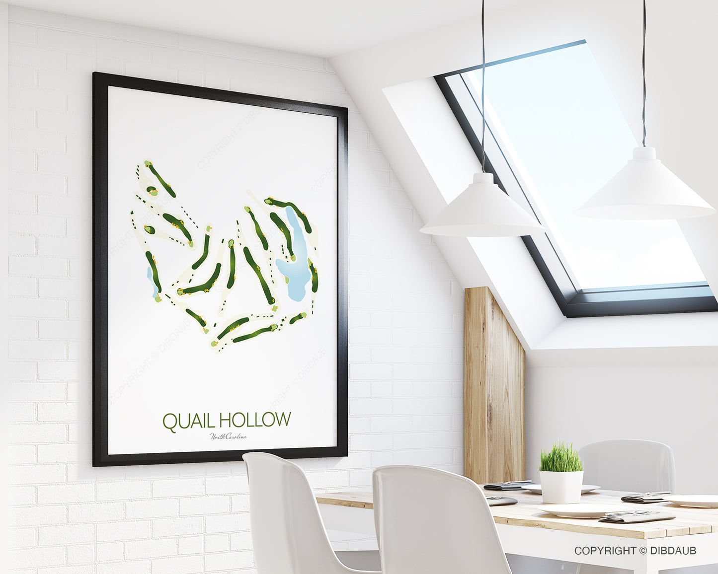 Quail Hollow Golf Course Map Print