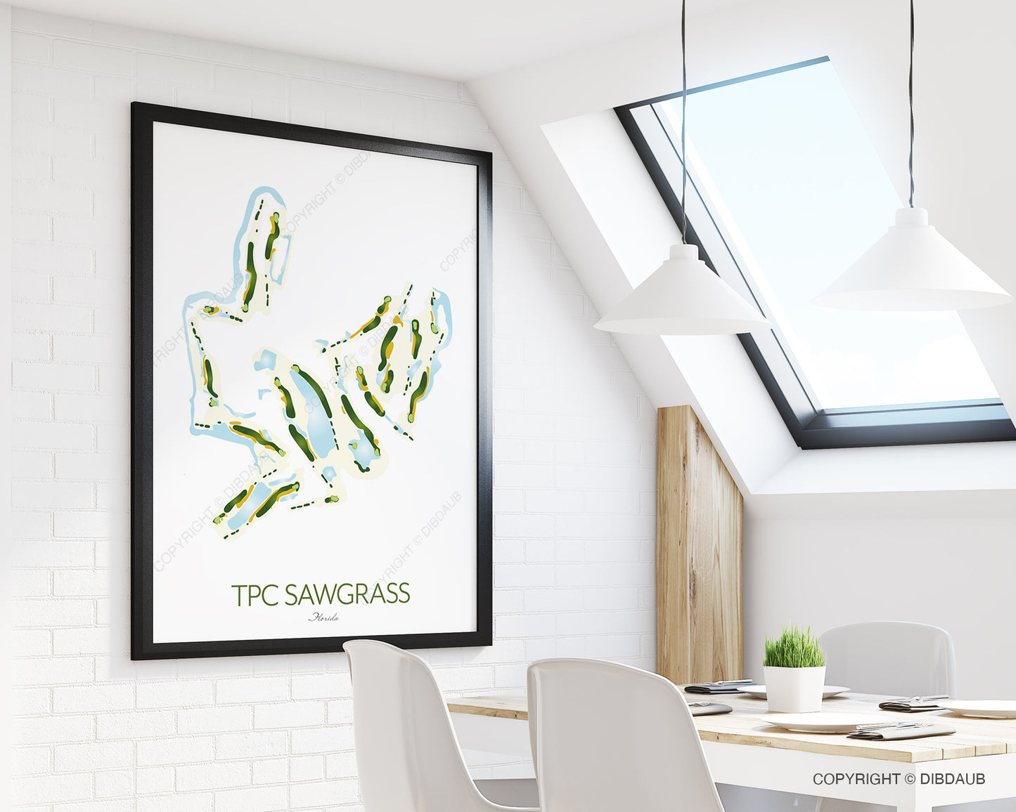 Sawgrass Golf Course Map Print