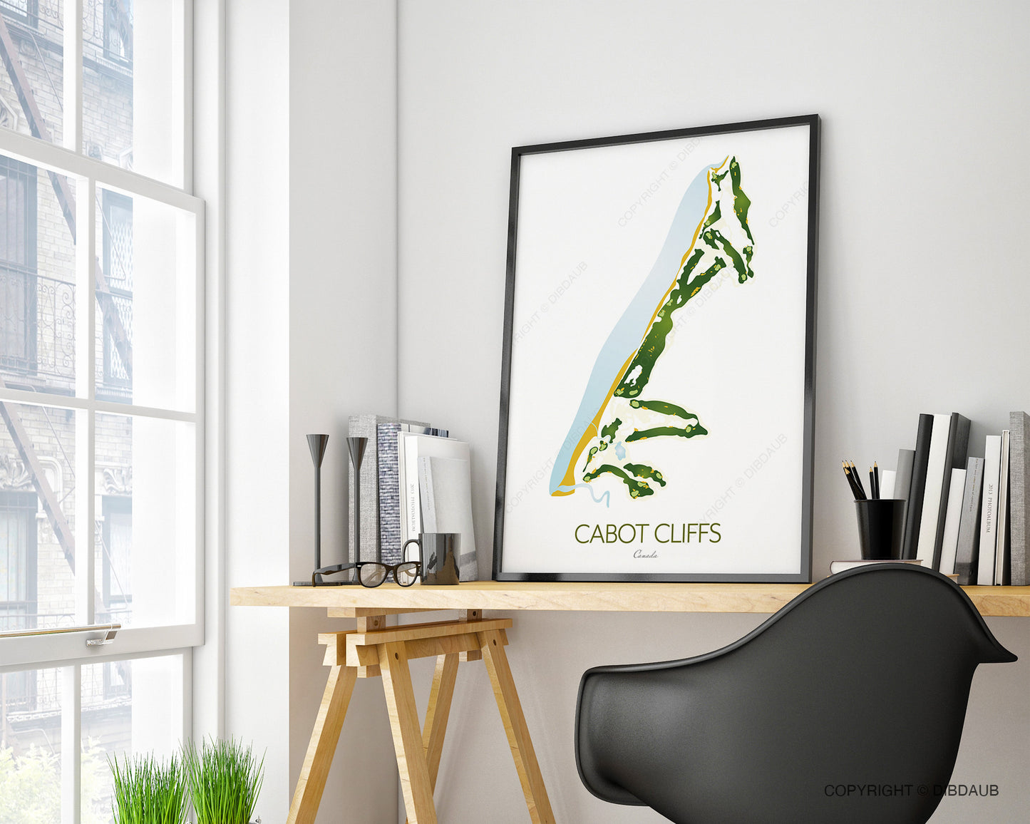 Cabot Cliffs Golf Course Map Print - Inverness, Canada