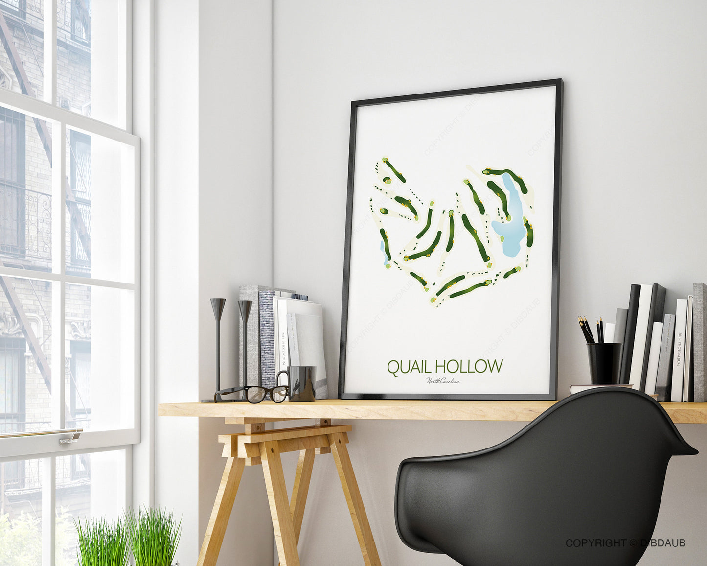 Quail Hollow Golf Course Map Print