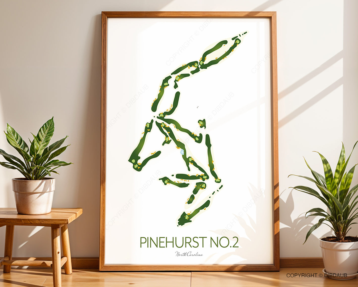 Golf Course Map Print Pinehurst No.2
