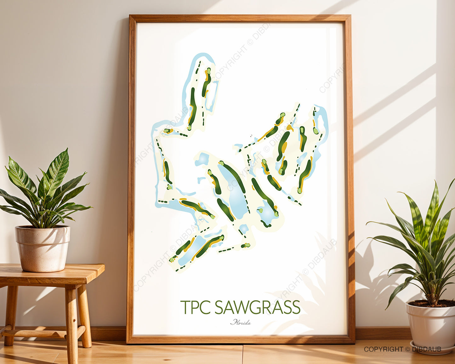 Sawgrass Golf Course Map Print