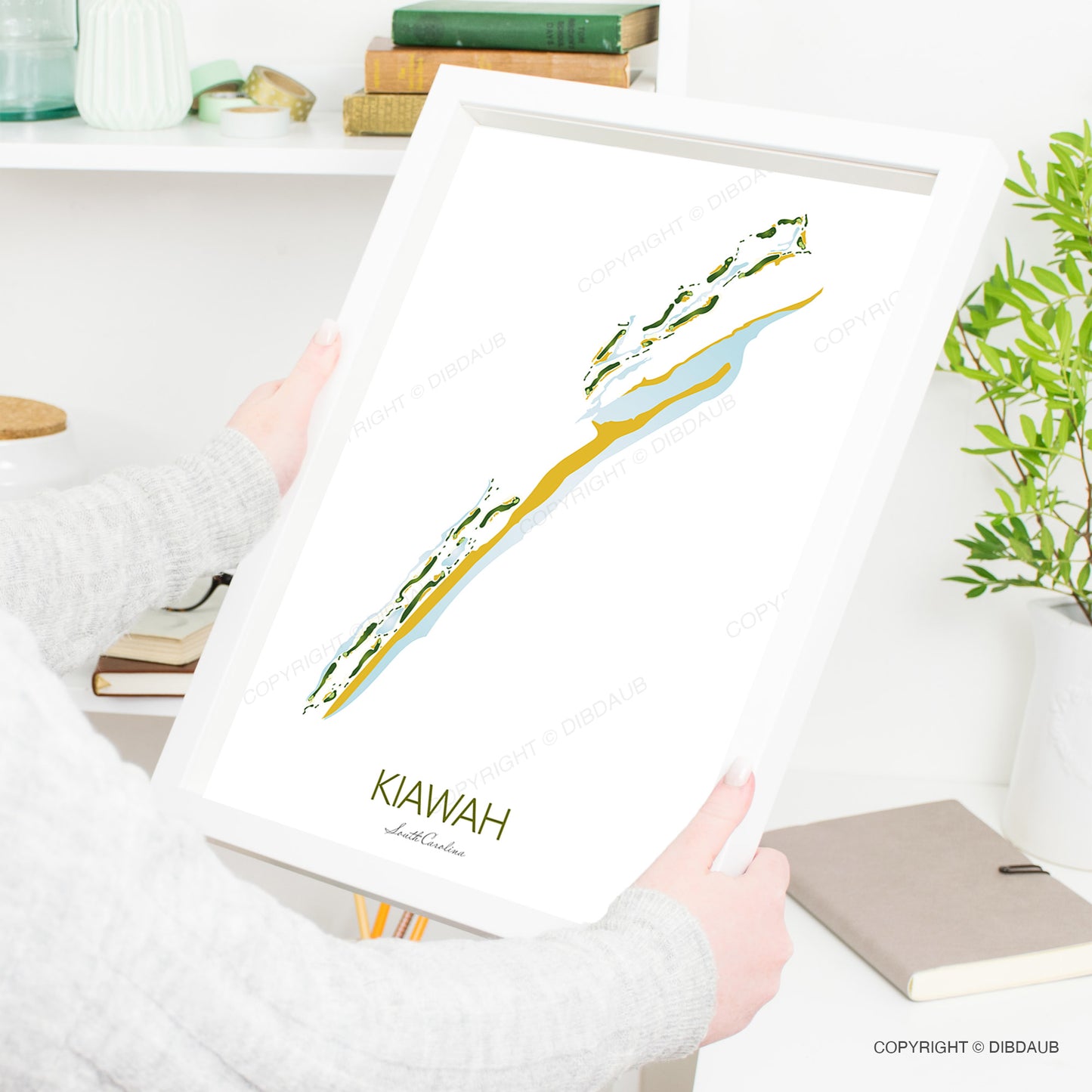 Kiawah Ocean Course Golf Course Map Print, South Carolina