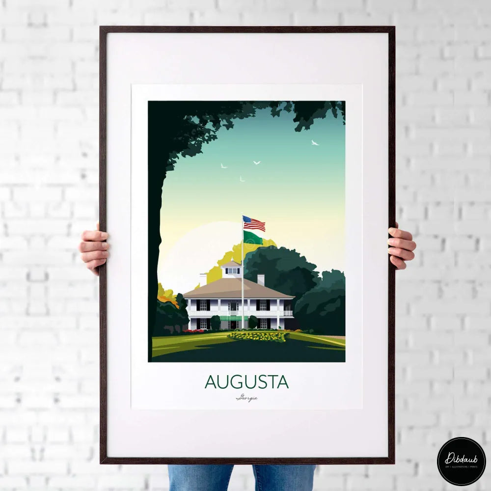 Framed Golf Print of Augusta National Georgia