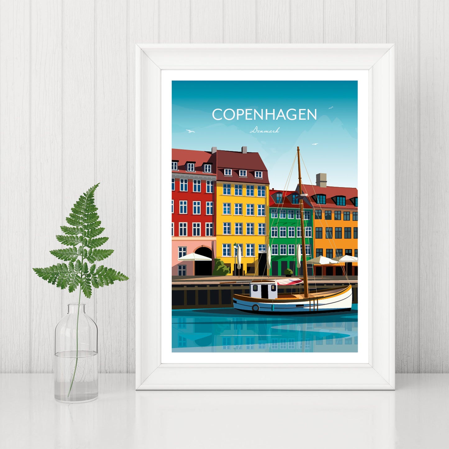 Denmark Print - Copenhagen Nyhavn Harbour