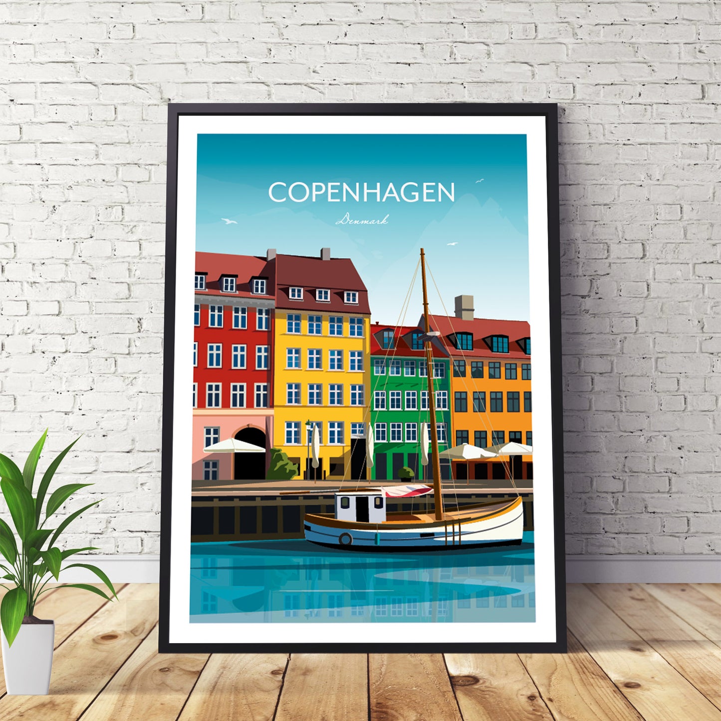 Denmark Print - Copenhagen Nyhavn Harbour
