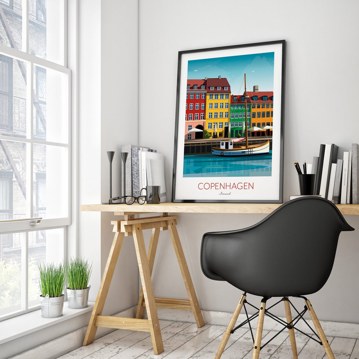 Copenhagen Print - Denmark - Nyhavn Harbour