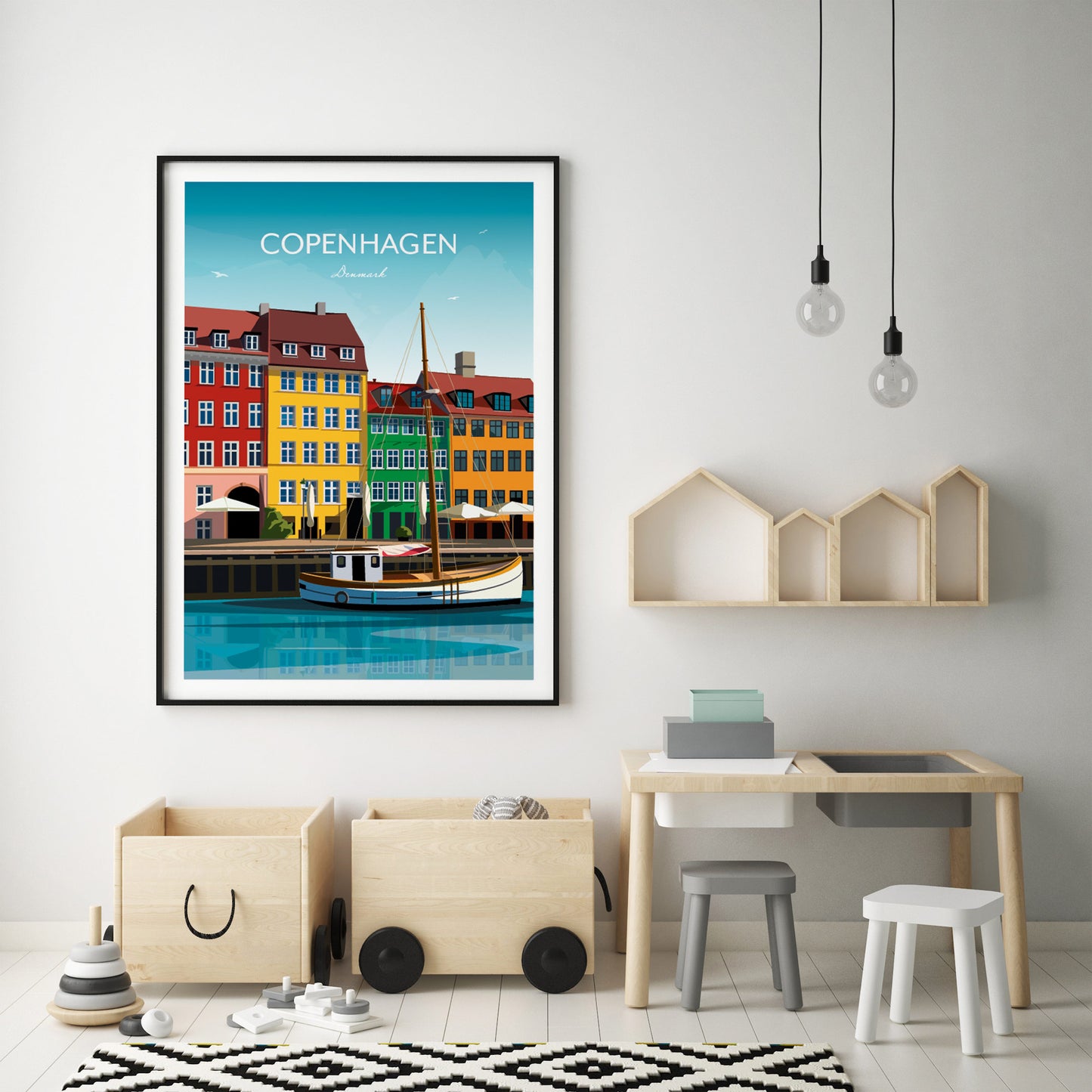 Denmark Print - Copenhagen Nyhavn Harbour