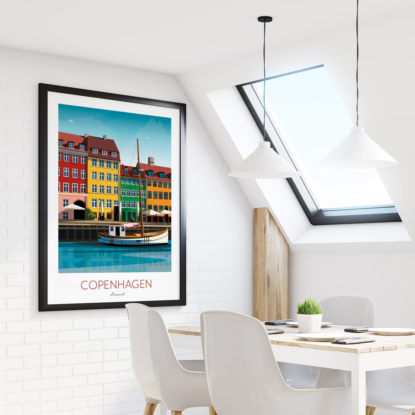 Copenhagen Print - Denmark - Nyhavn Harbour
