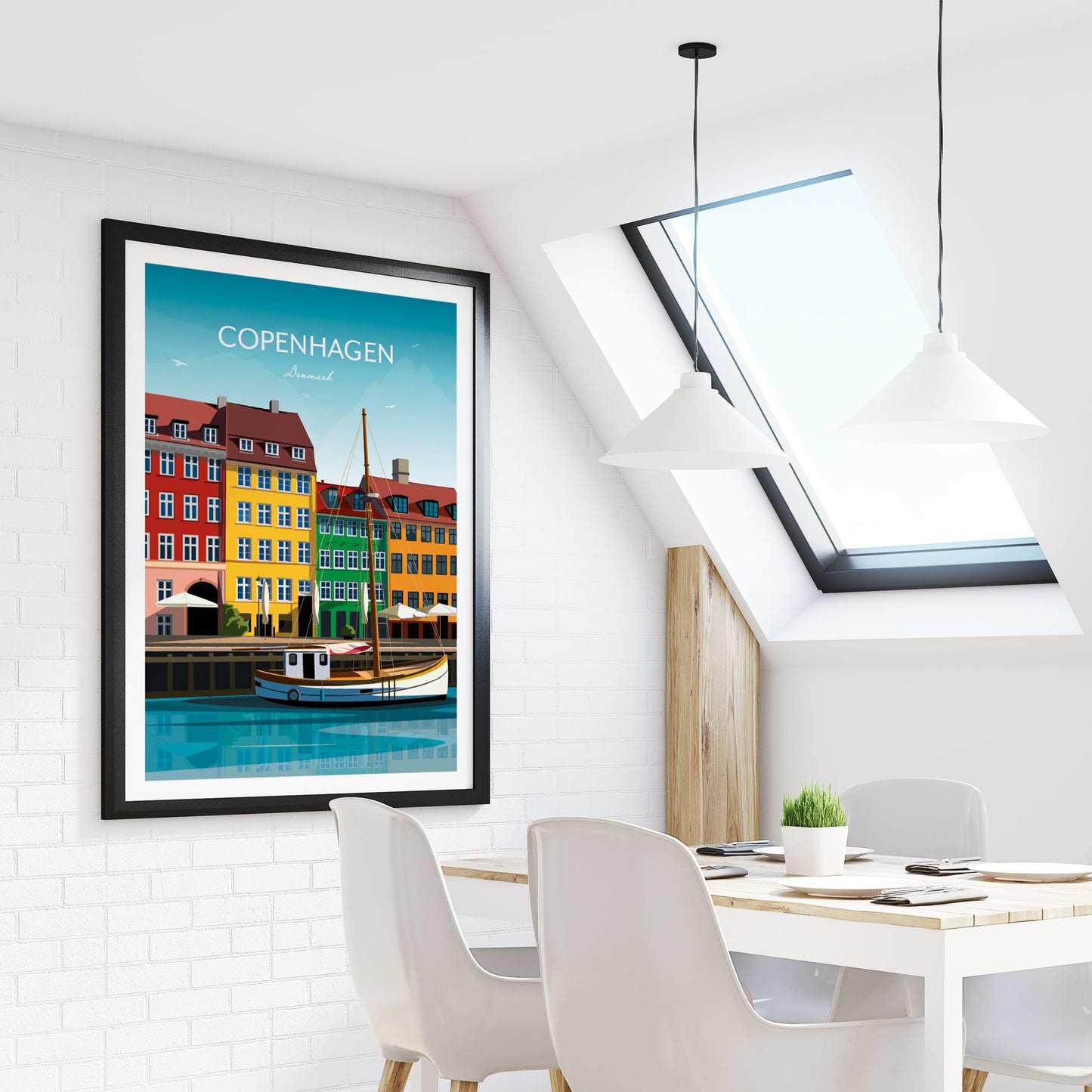 Denmark Print - Copenhagen Nyhavn Harbour