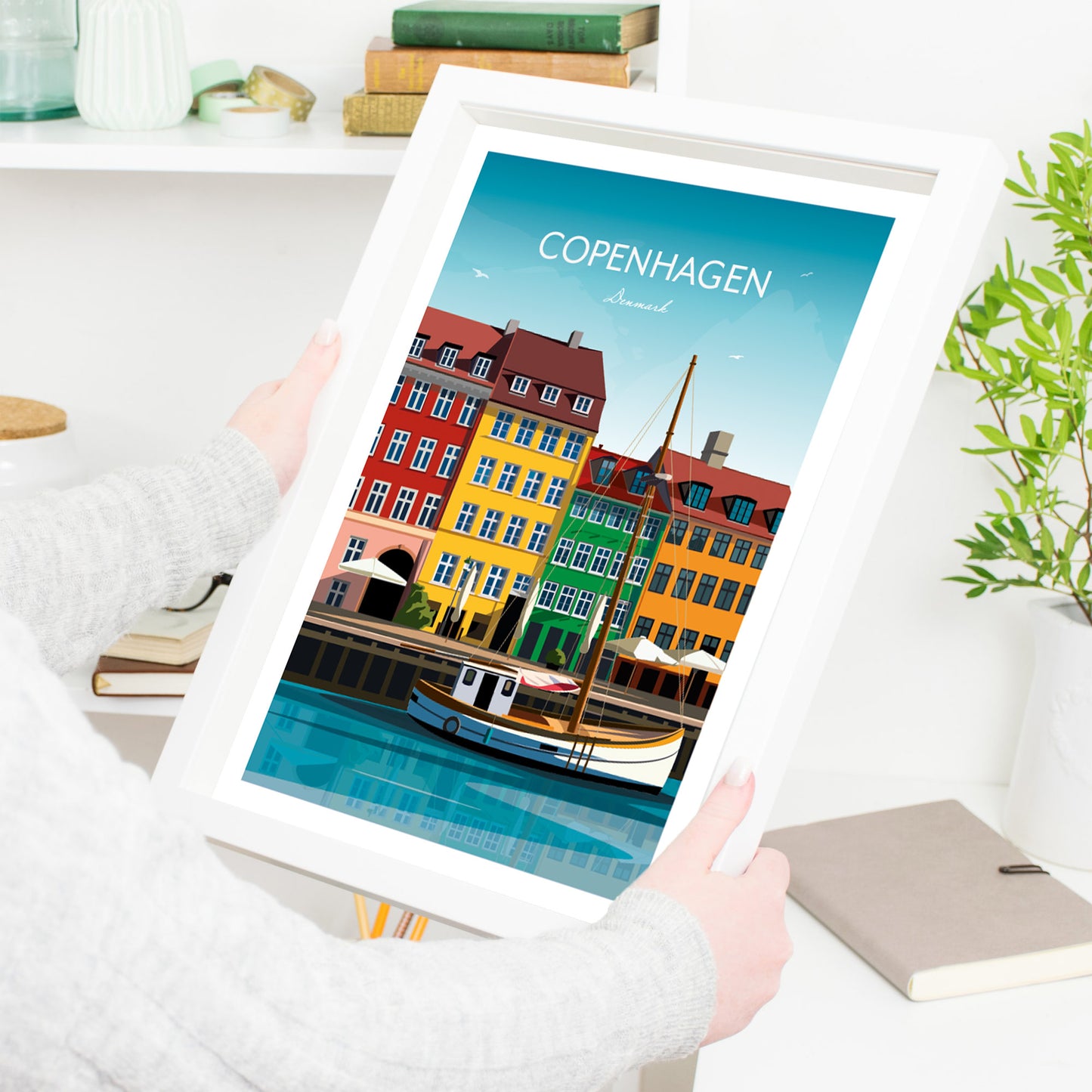 Denmark Print - Copenhagen Nyhavn Harbour