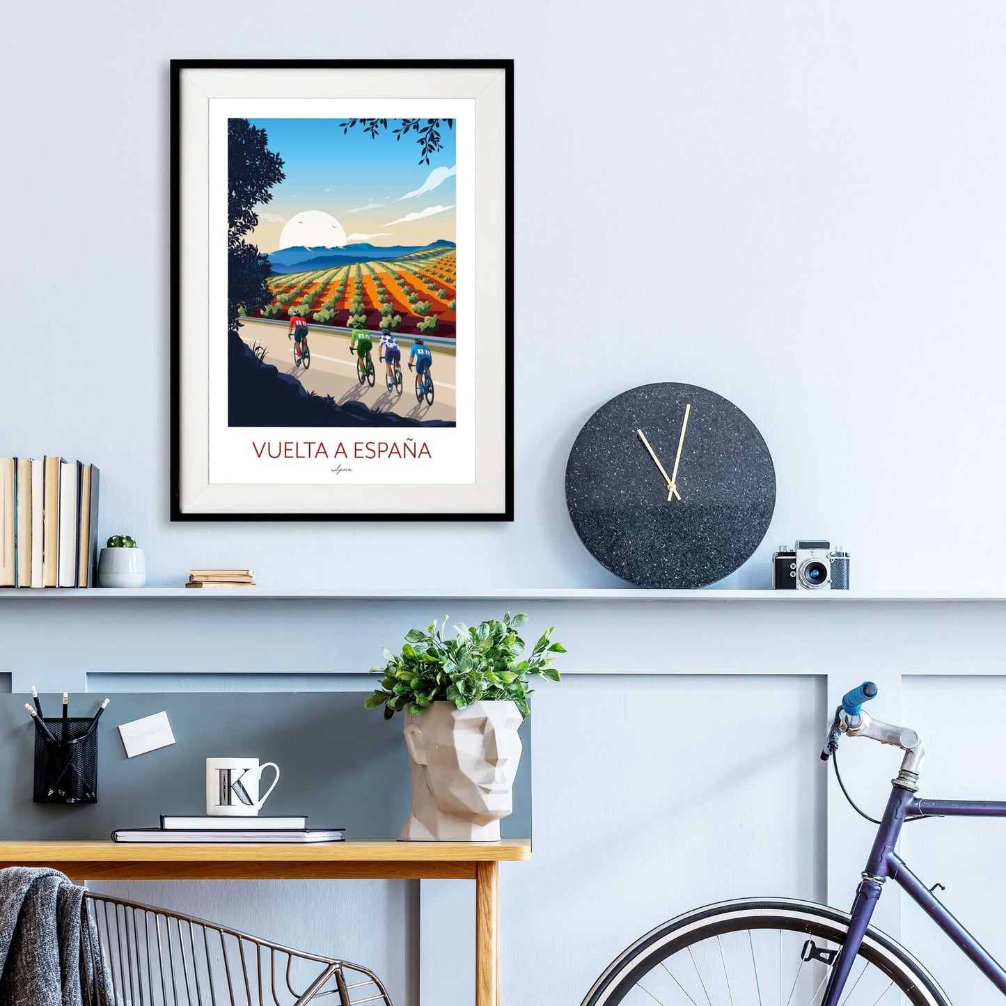 Vuelta a España Cycling Print, Spanish Cycling Poster.