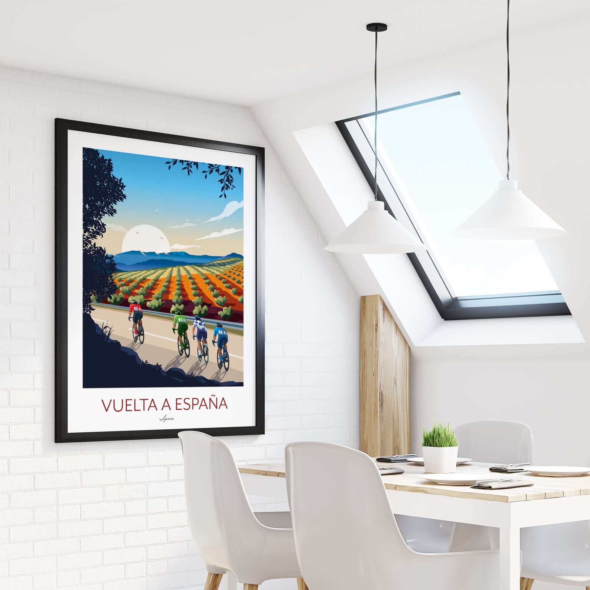 Vuelta a España Cycling Print, Spanish Cycling Poster.