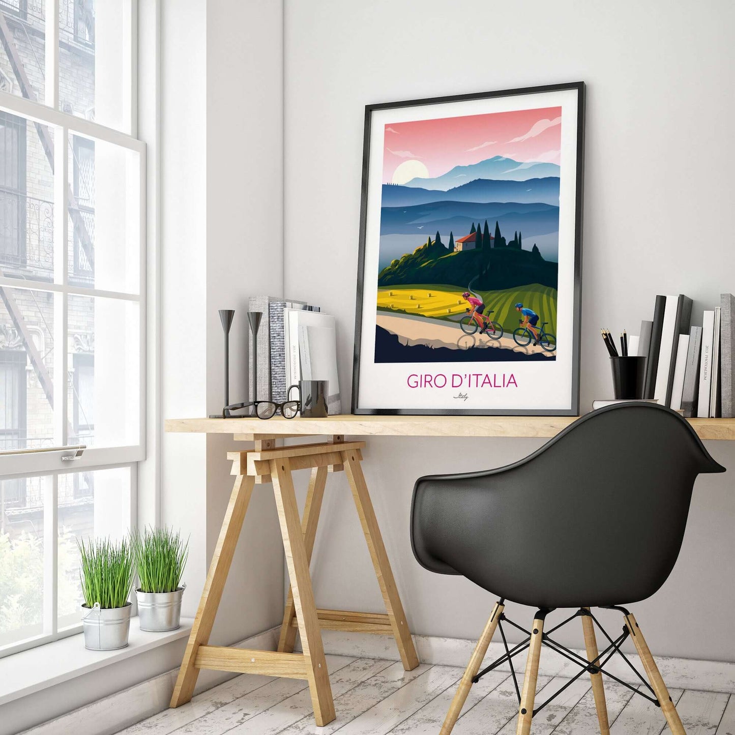 Giro d'Italia cycling print, Italy.