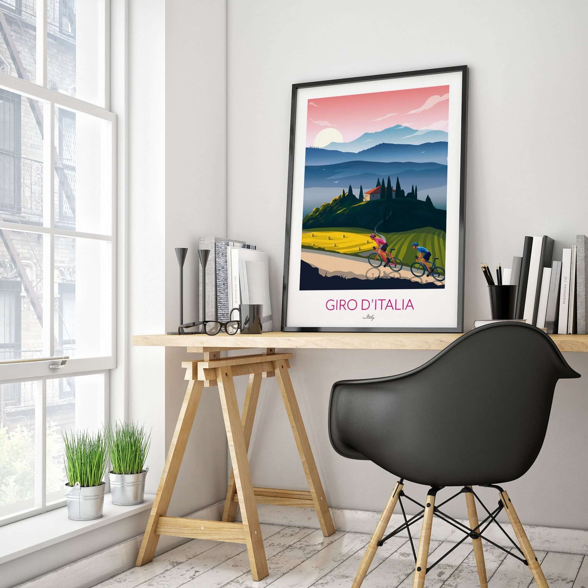 Giro d'Italia cycling print, Italy.