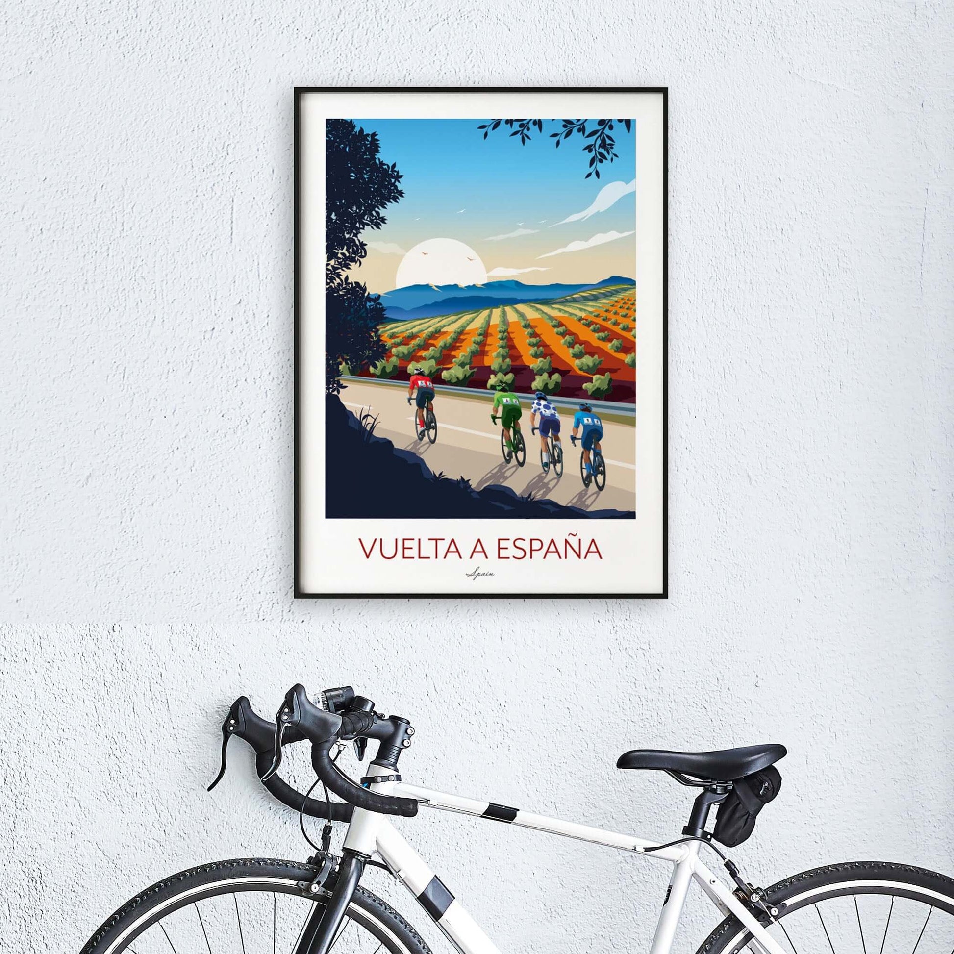 Vuelta a España Cycling Print, Spanish Cycling Poster.