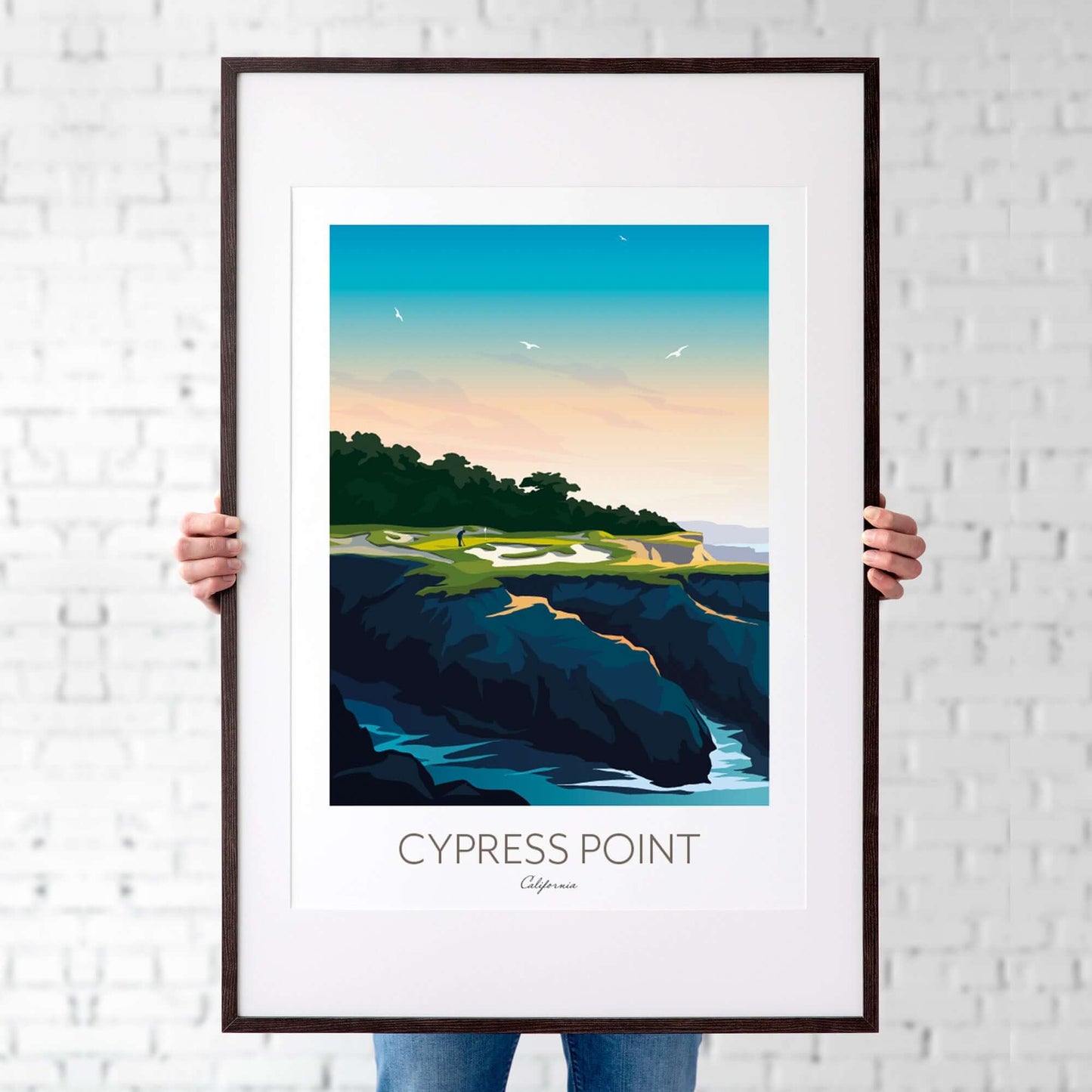 Cypress Point Golf Course art print, Pebble Beach California.