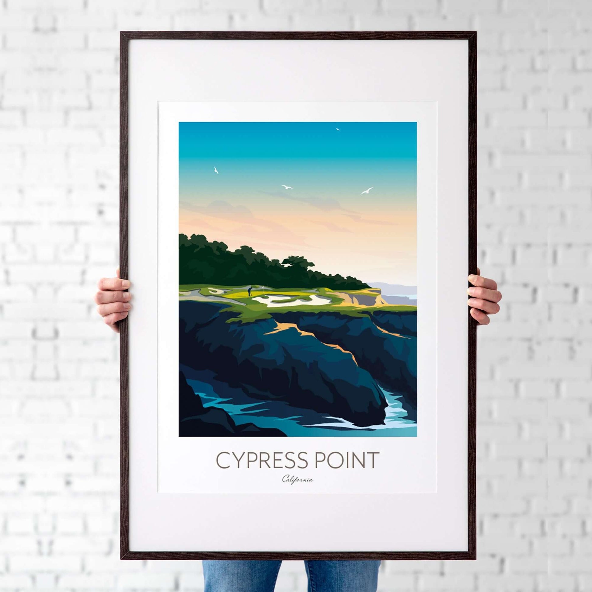 Cypress Point Golf Course art print, Pebble Beach California.