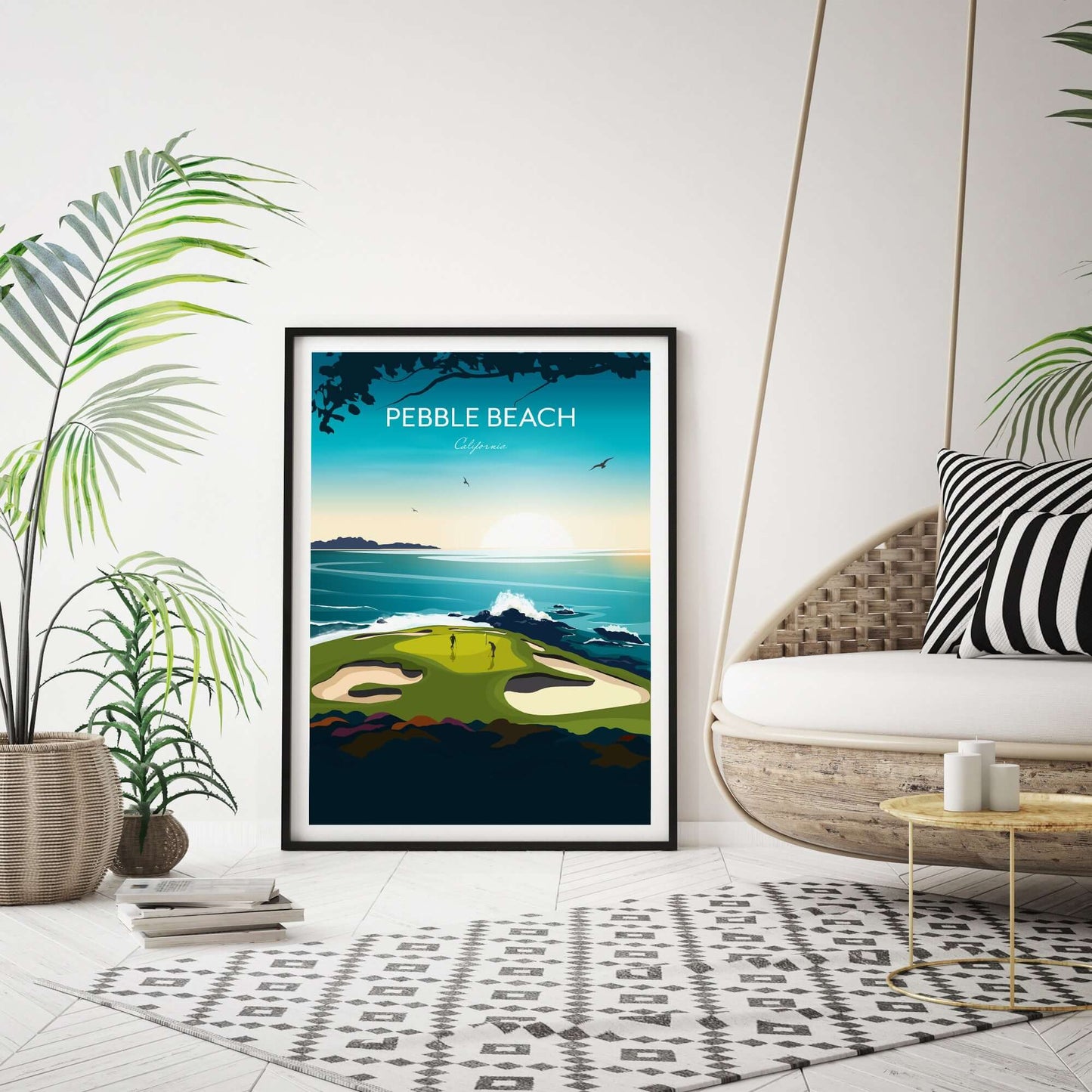 Golf Print of Pebble Beach California - US Open Golf Gift