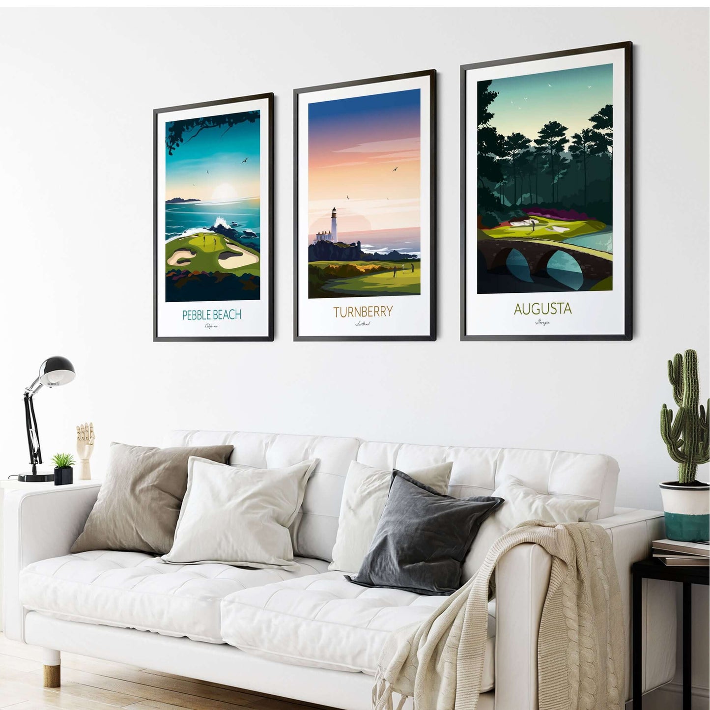 Golf Prints Set of 3, Home Decor Wall Art.
