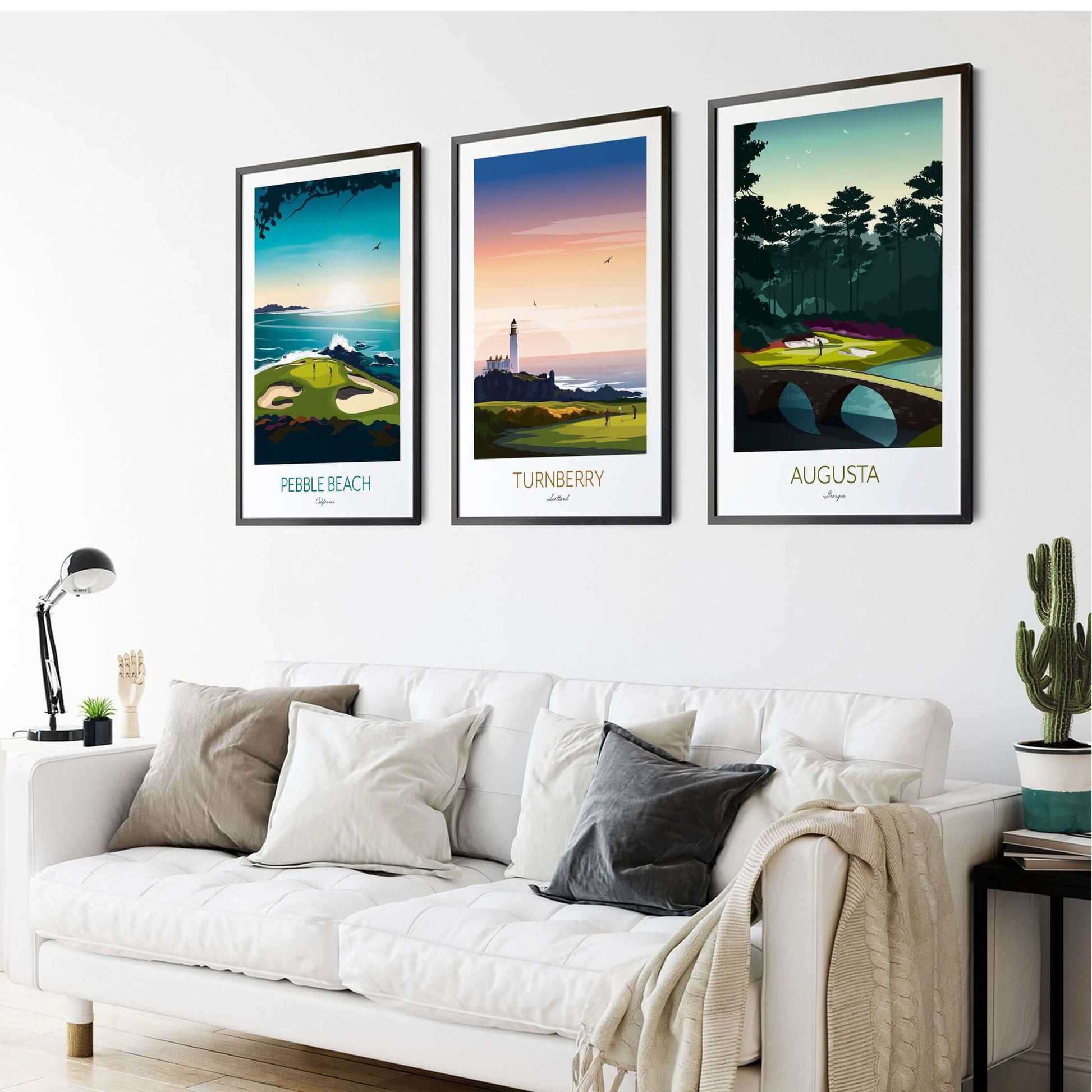 Golf Prints Set of 3, Home Decor Wall Art.