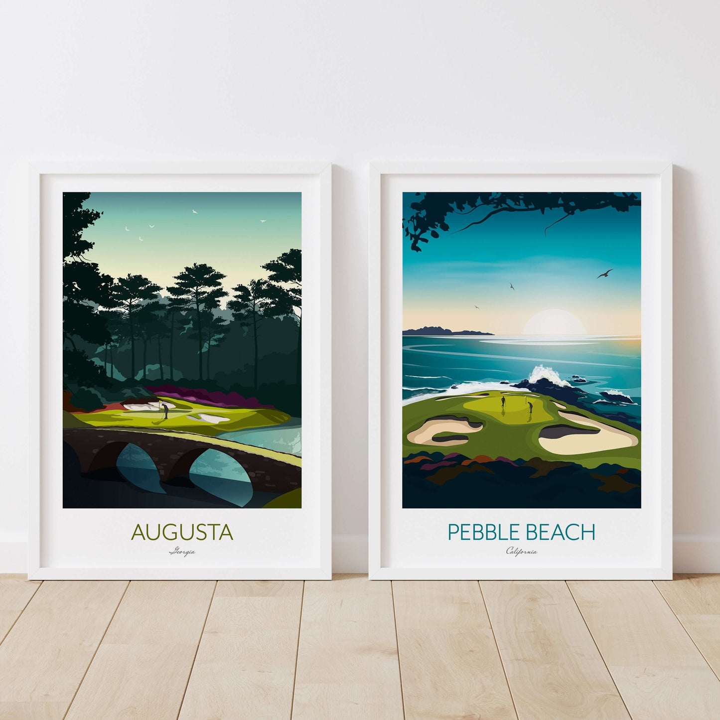 Golf Course Prints - Choose any 2 prints and SAVE 20% - Augusta, Pebble Beach, St Andrews, Sawgrass, Kiawah, Scottsdale