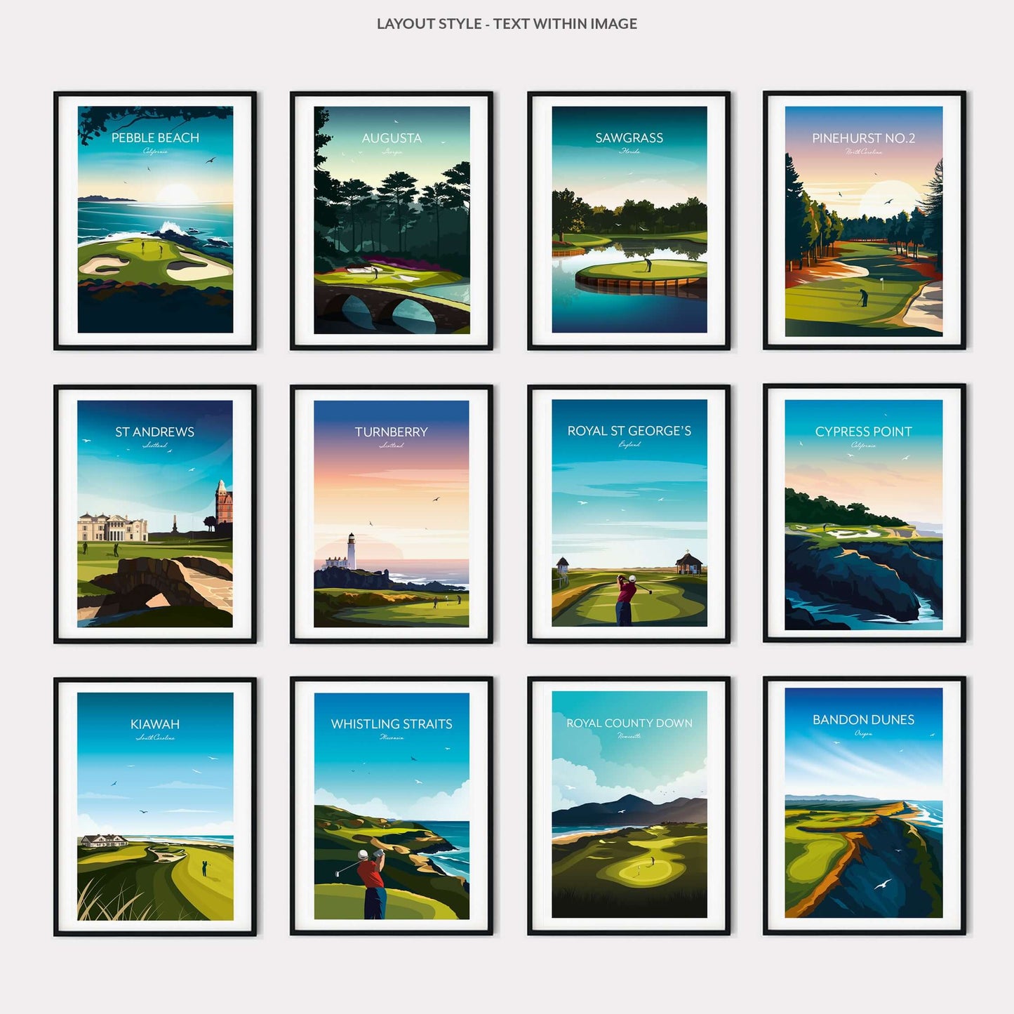 Golf print of Bandon Dunes Golf Resort, Oregon