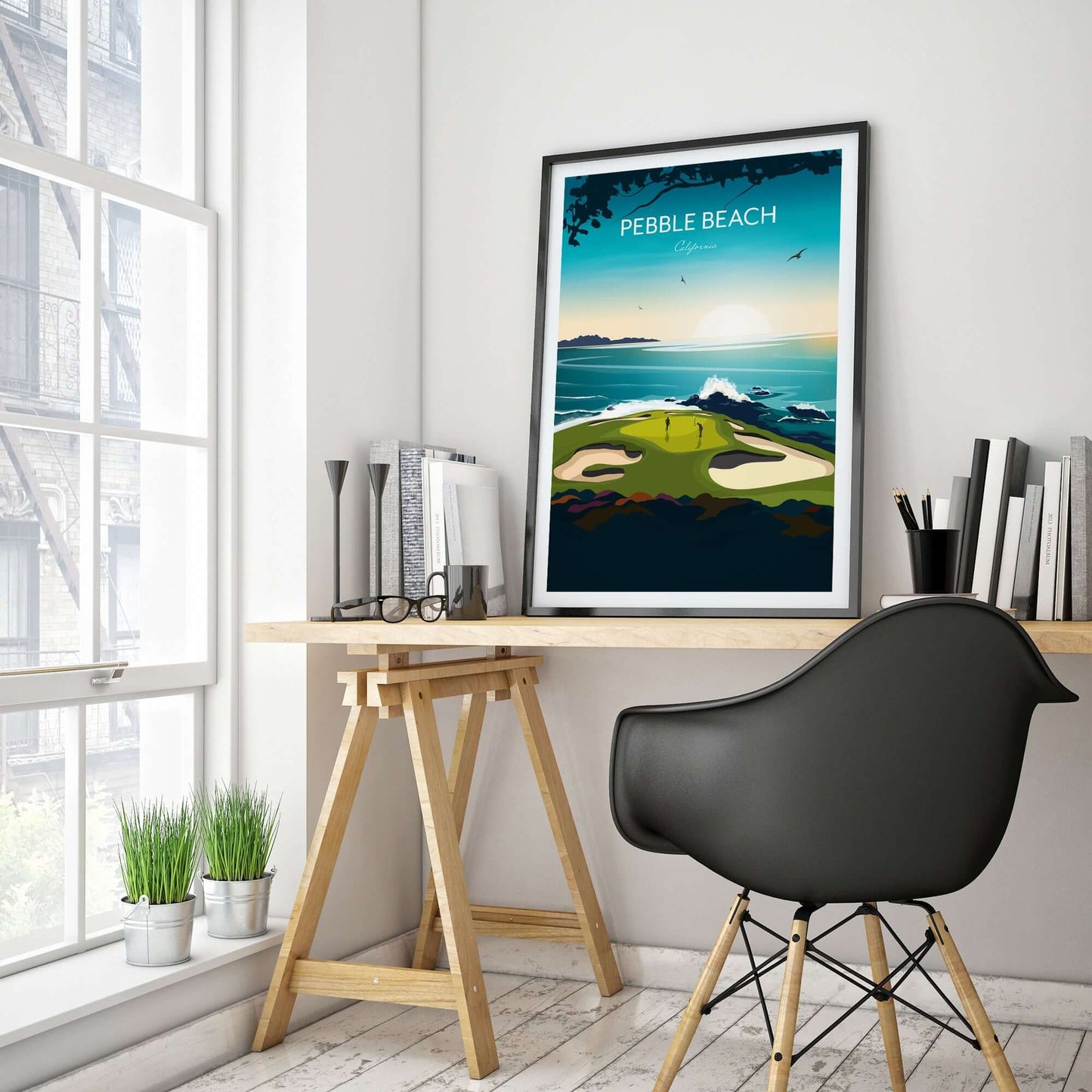 Golf Print of Pebble Beach California - US Open Golf Gift