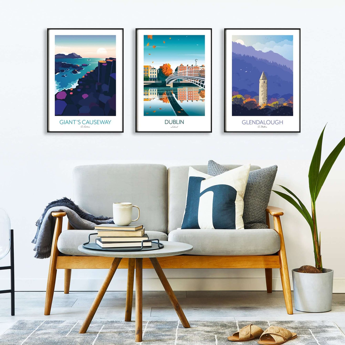 Ireland Travel Posters, Set of 3 Prints.