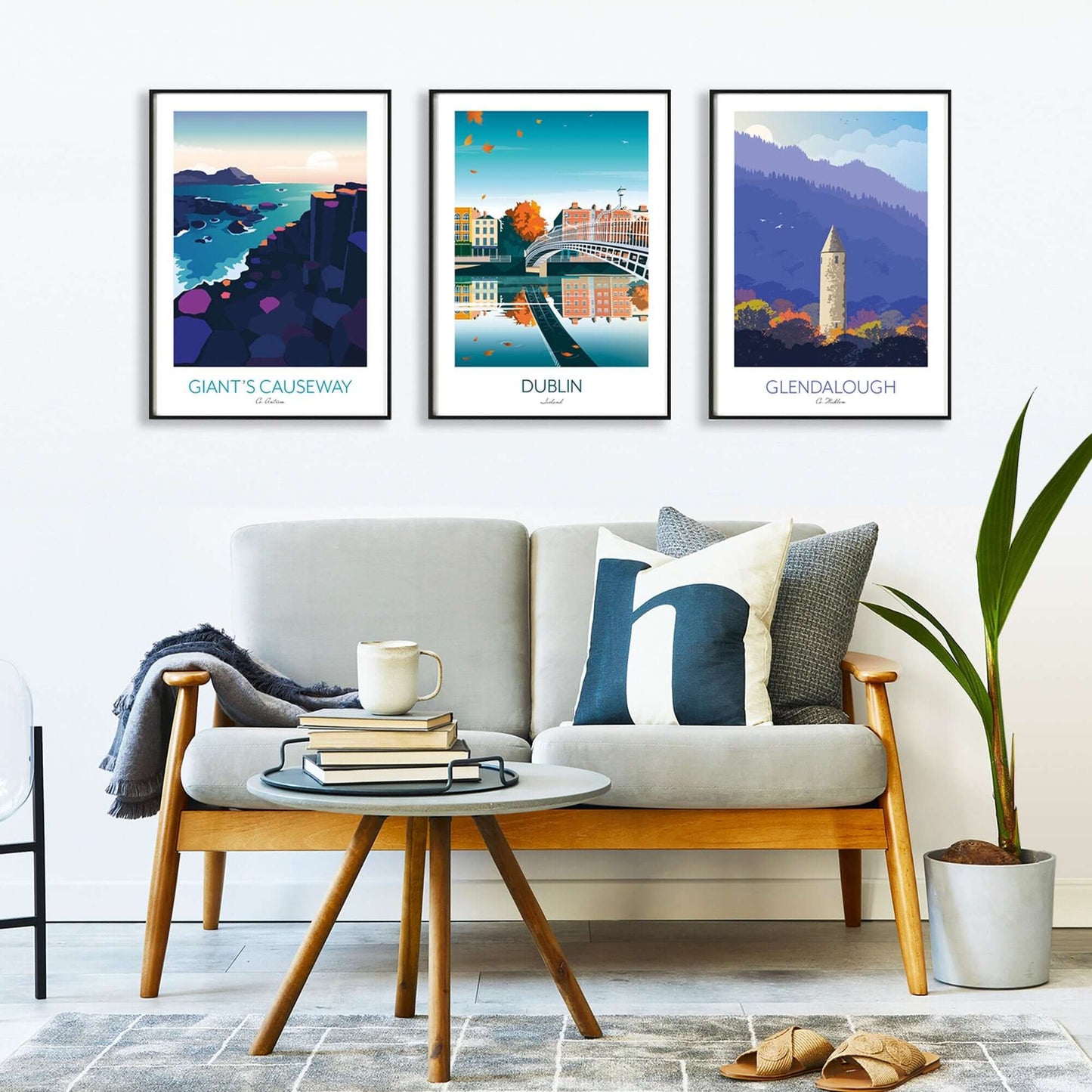 Ireland Travel Posters, Set of 3 Prints.