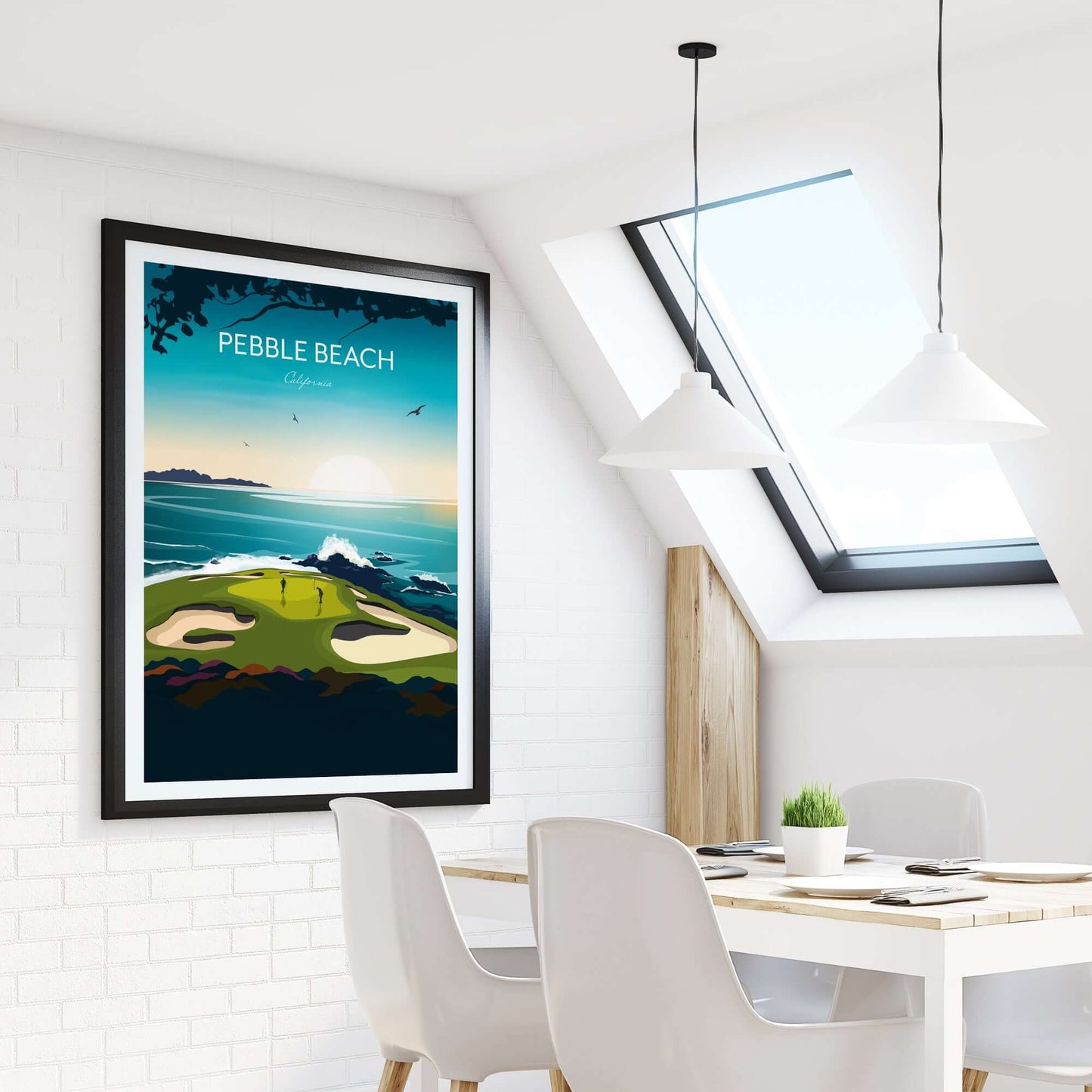 Golf Print of Pebble Beach California - US Open Golf Gift