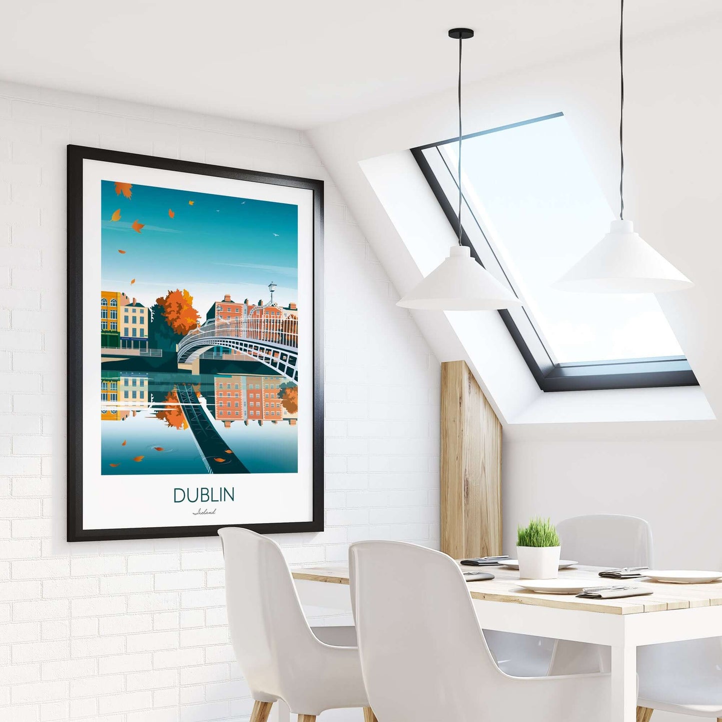 Ireland Print of Dublin's Hapenny Bridge.