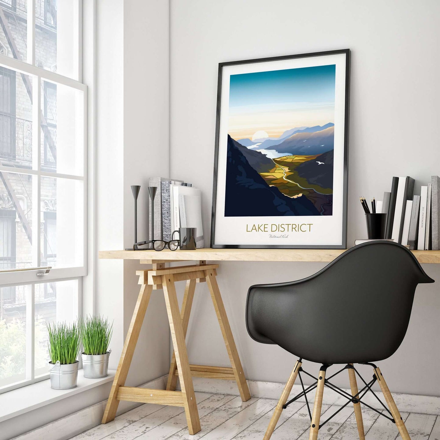 Lake District Print Home Office Desk