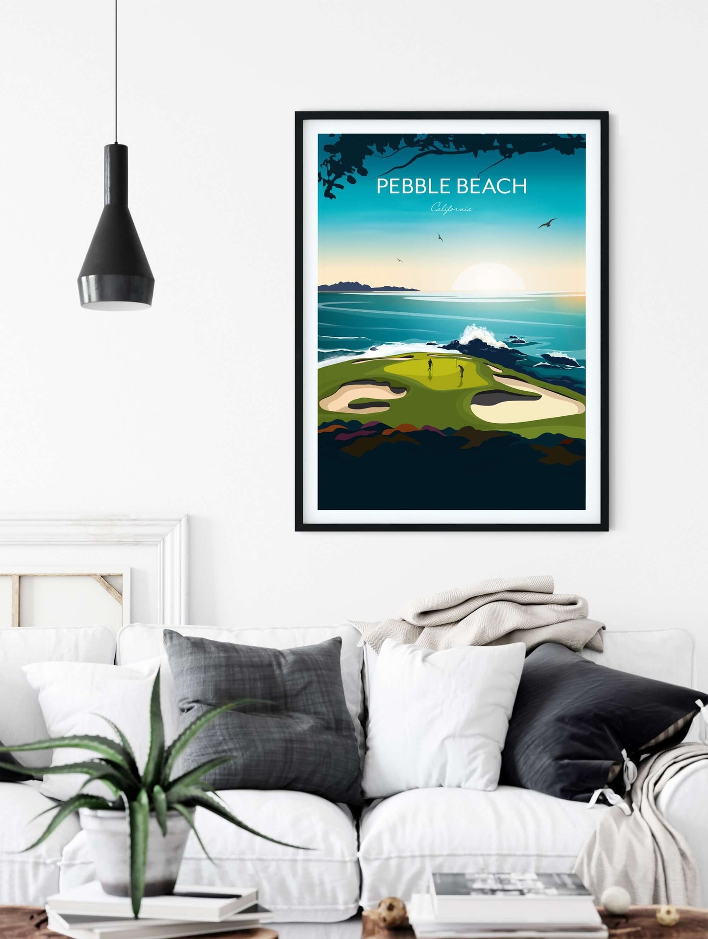 Golf Print of Pebble Beach California - US Open Golf Gift