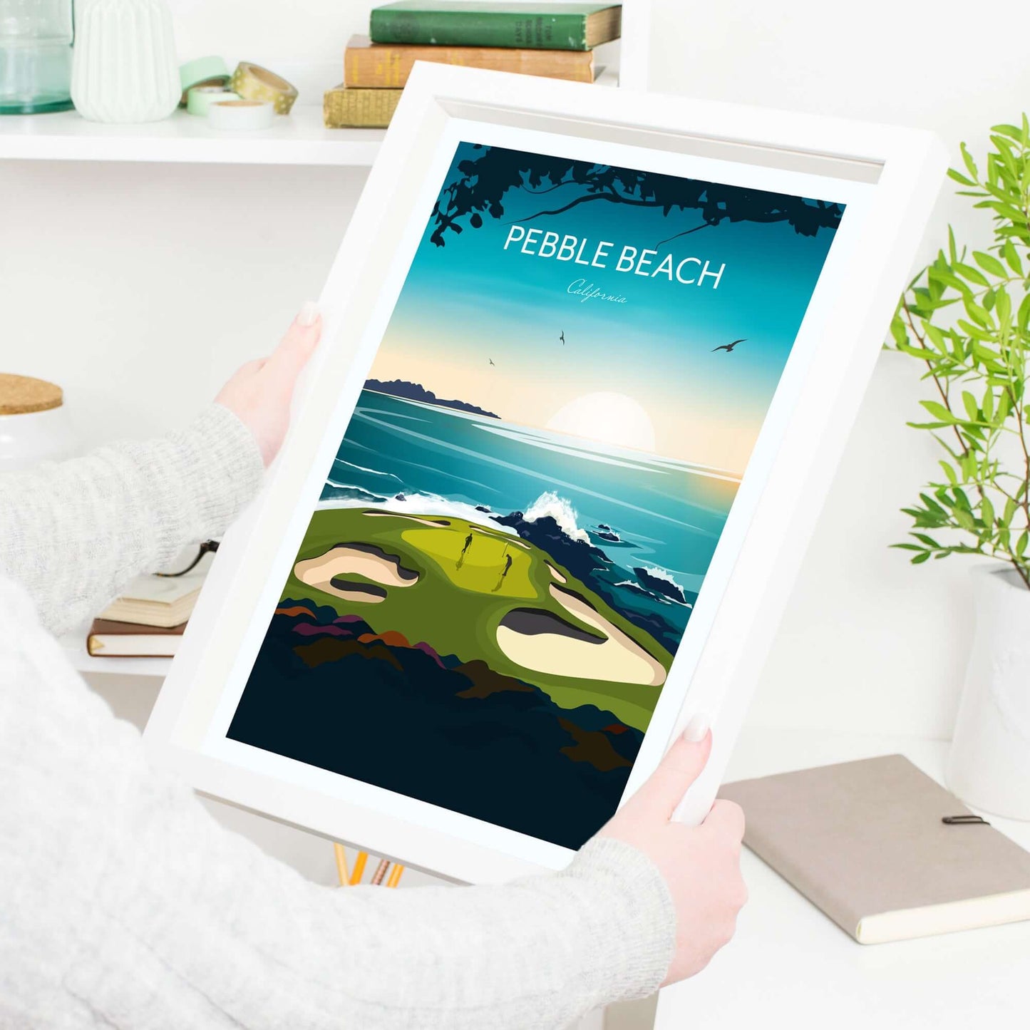 Golf Print of Pebble Beach California - US Open Golf Gift