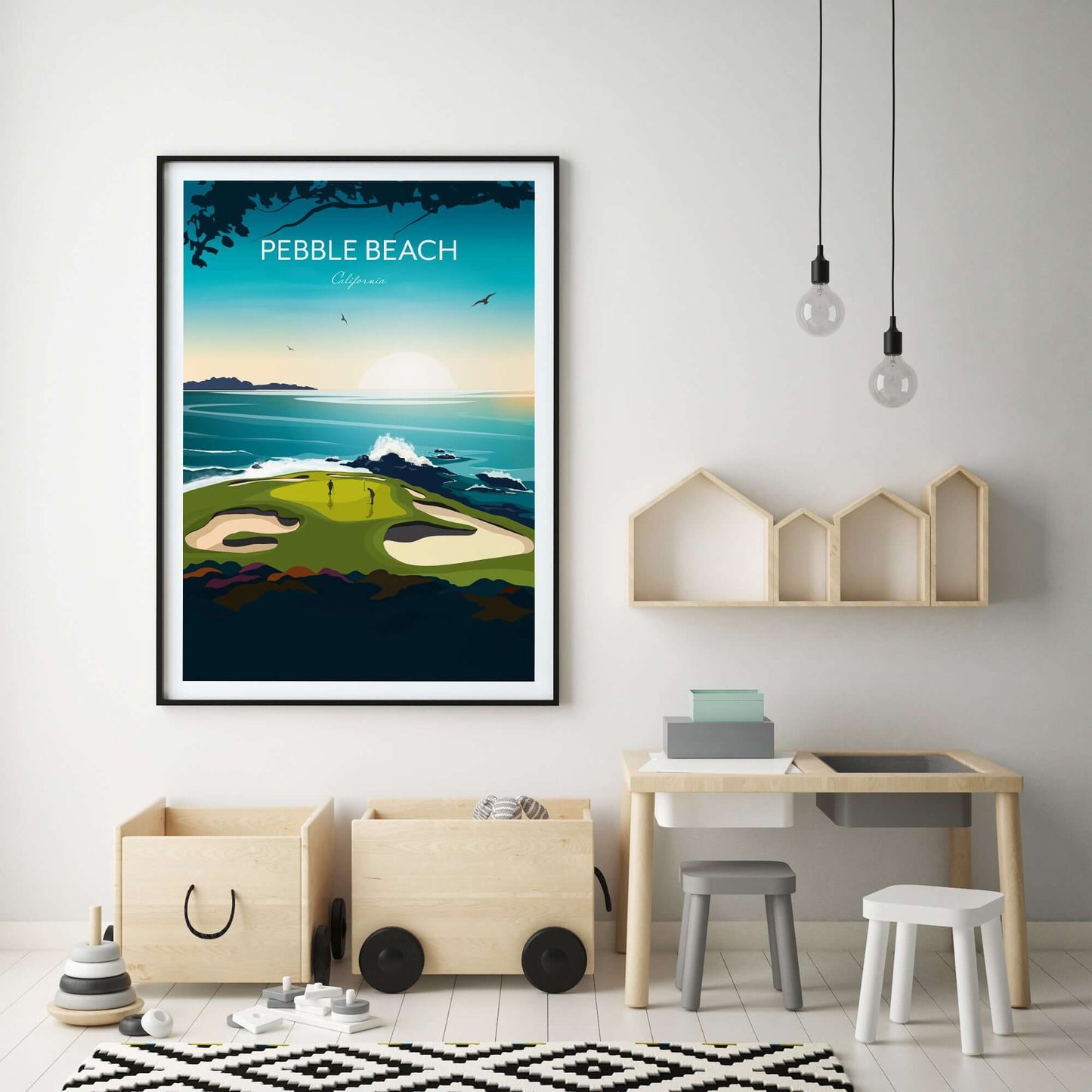 Golf Print of Pebble Beach California - US Open Golf Gift