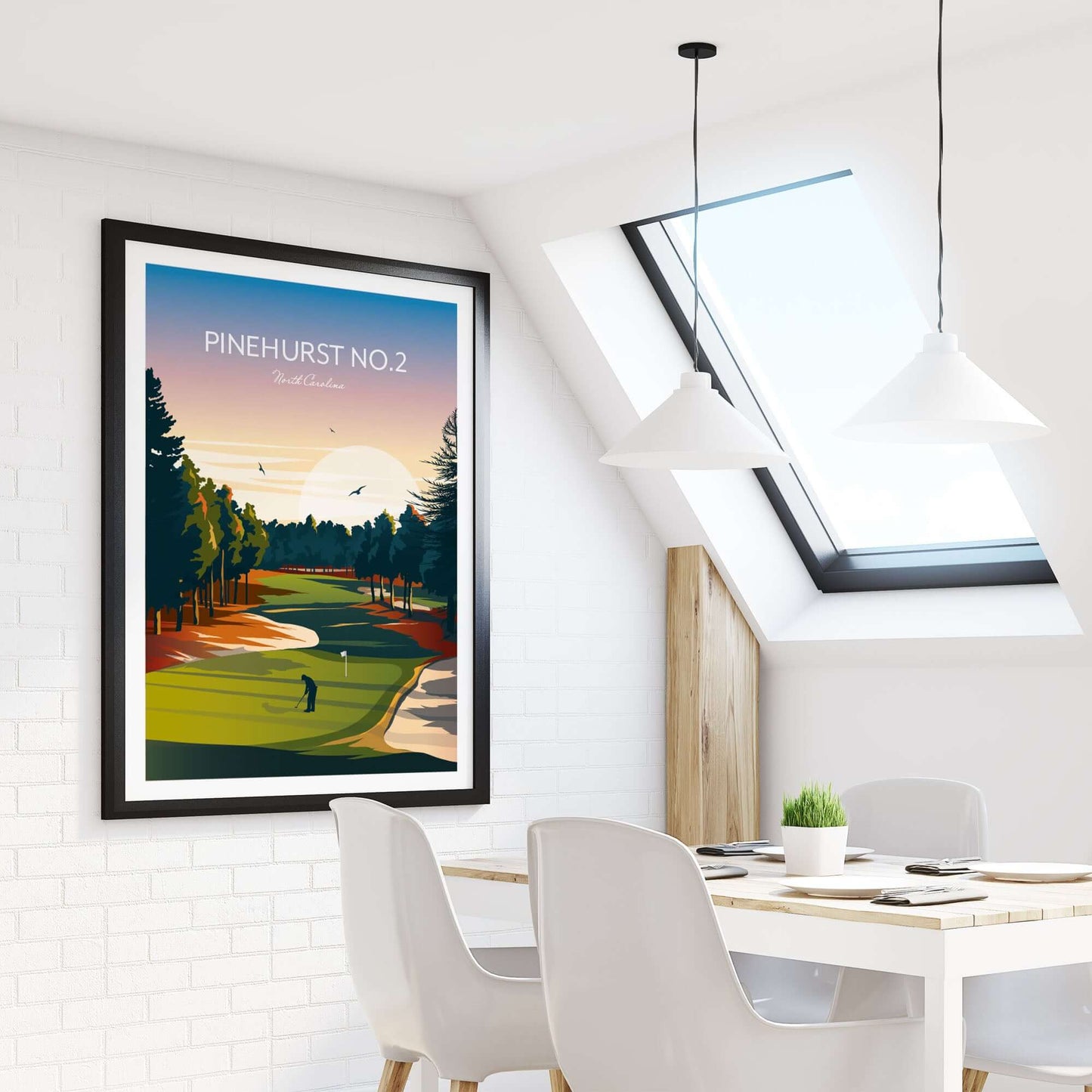 Art print of Pinehurst Number 2 golf course, North Carolina.
