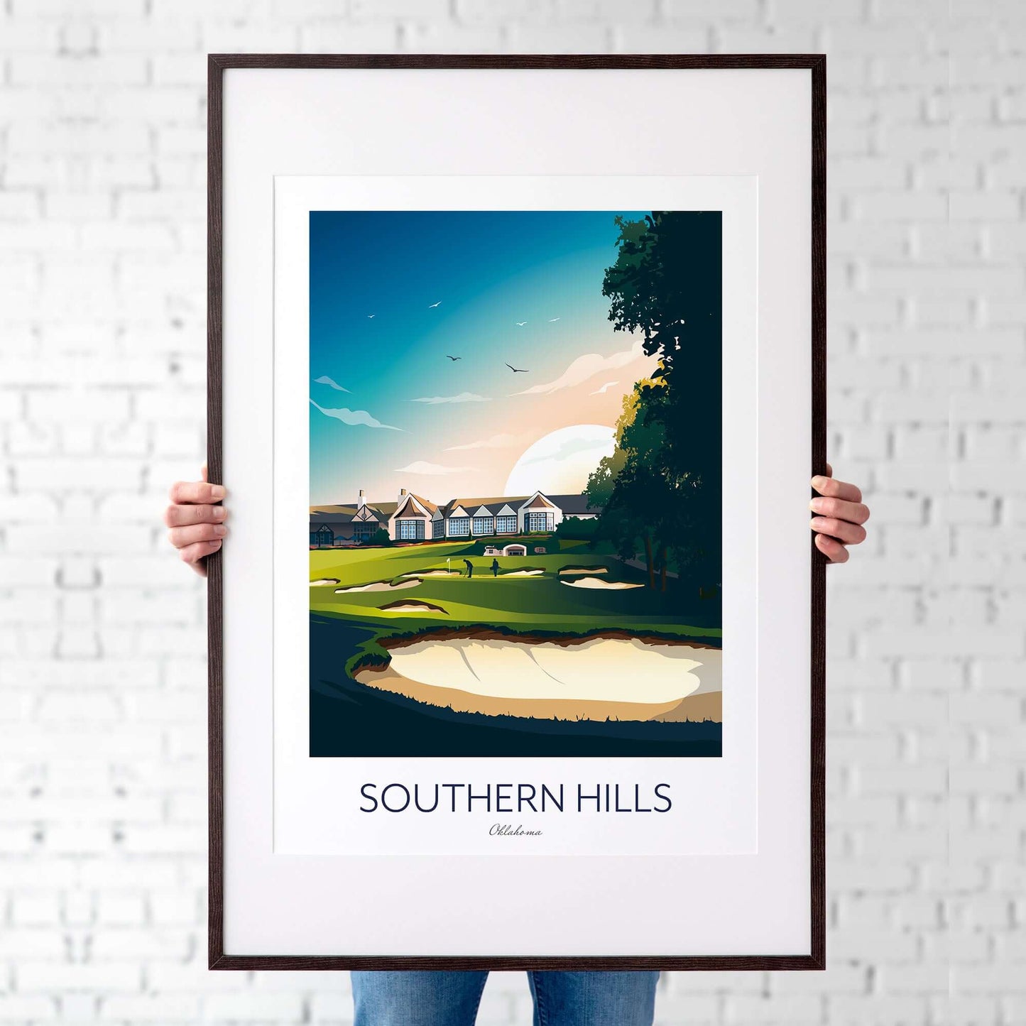 Golf Print of Southern Hills Country Club.