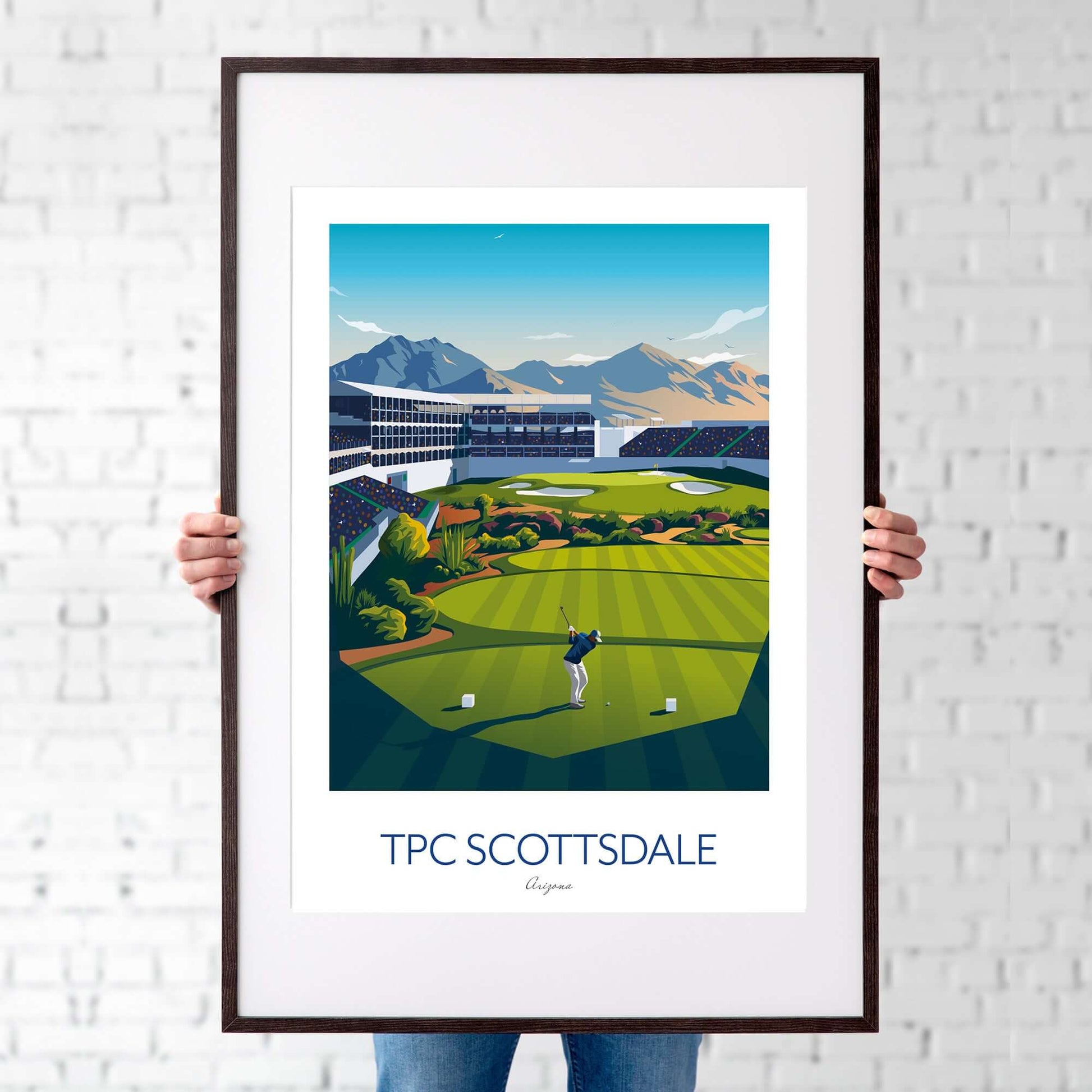 TPC Scottsdale Golf Print, WM Phoenix Open Arizona, Stadium Course 16th Hole.