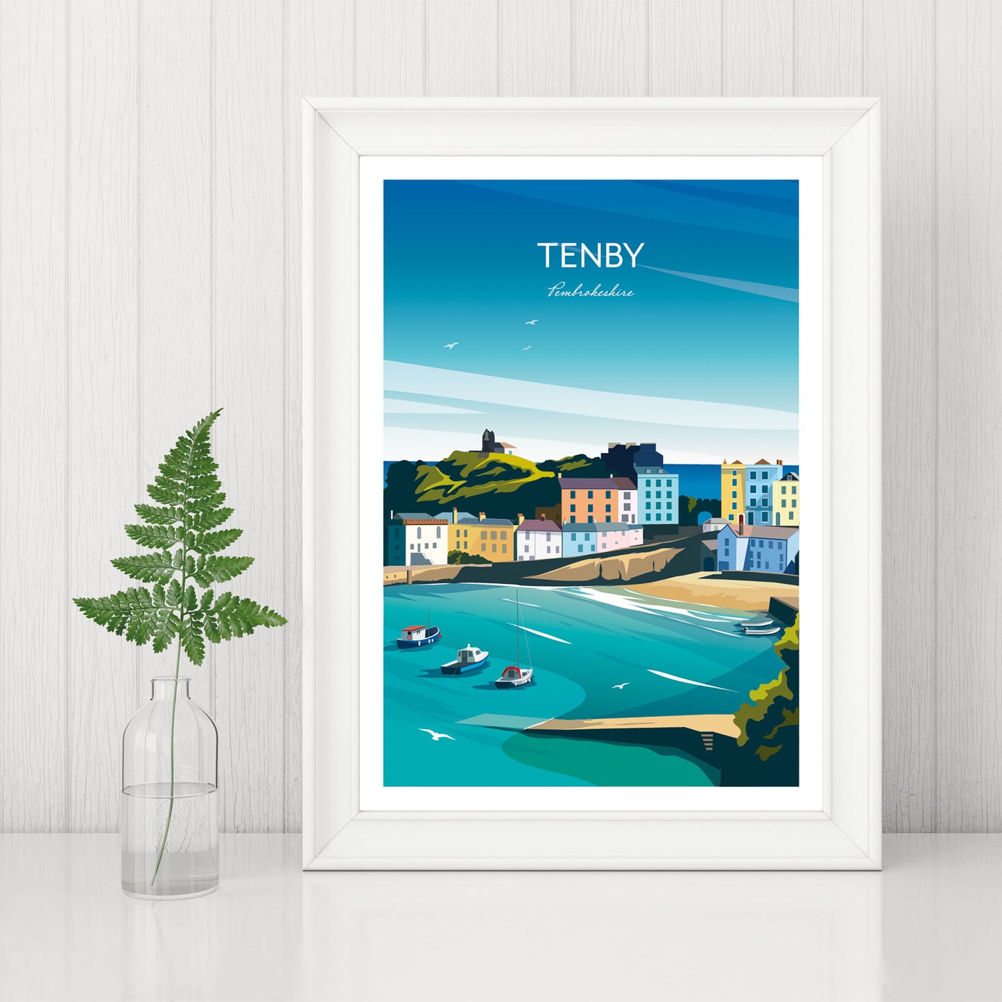 Pembrokeshire Coast Art Print, Tenby Wales.